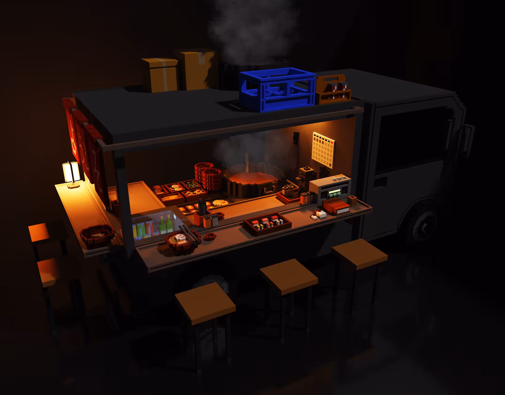 Old Style Little Food Stall