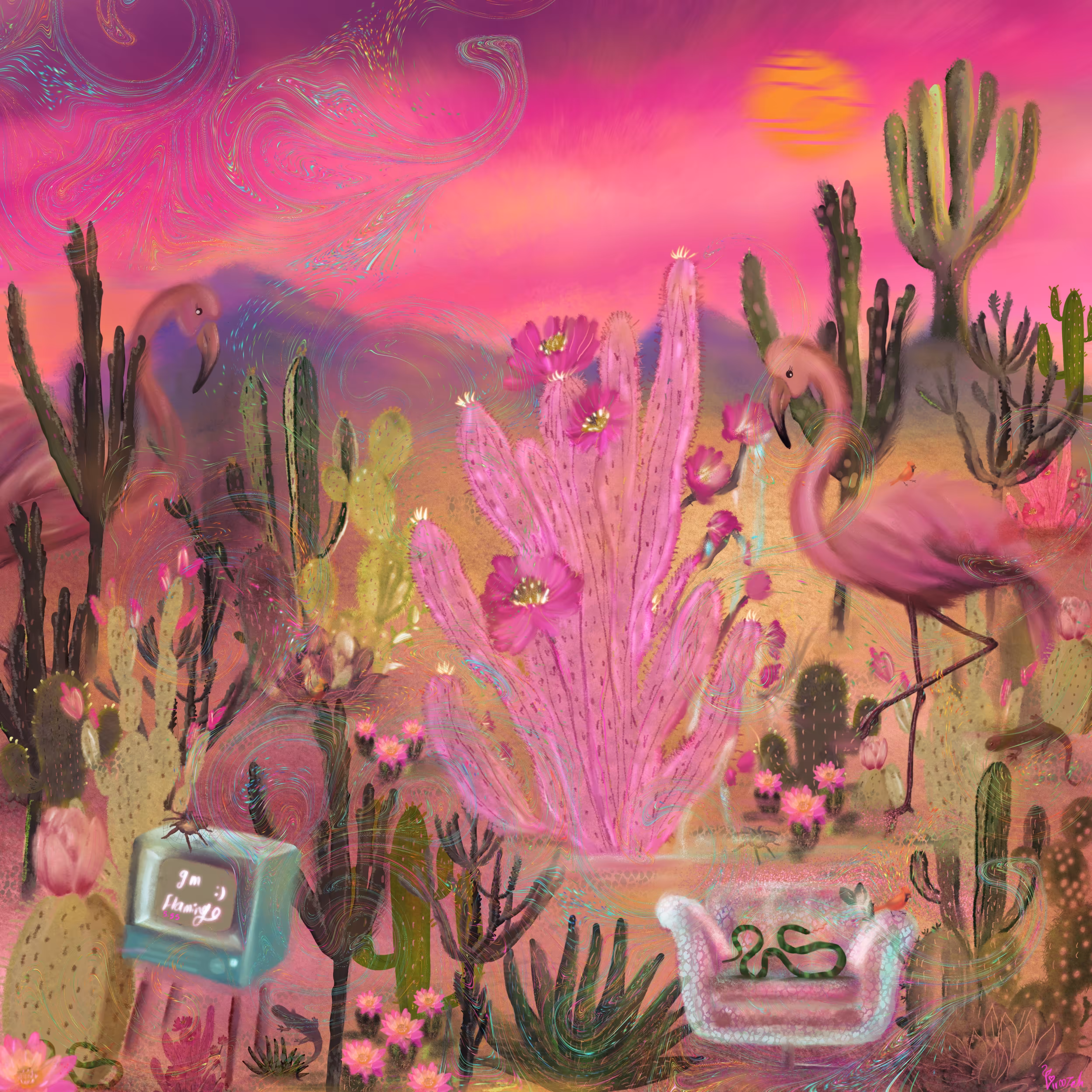 Pink cactus 