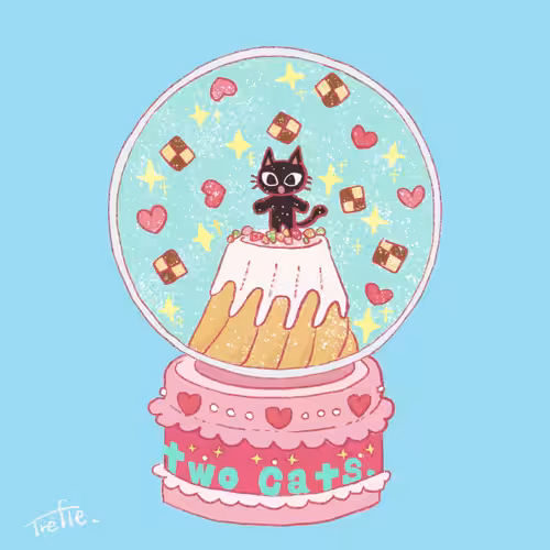 -Black cat in a snow globe-
