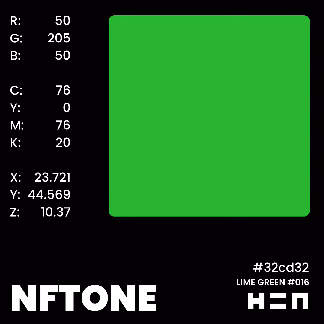 NFTONE - Lime Green- #016 - H=N Classic Swatches Collection