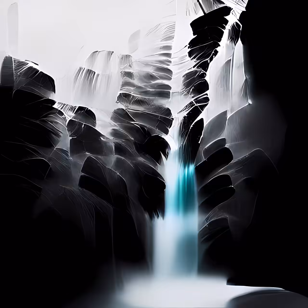 0017:Flowing: this waterfall landscape does not exist