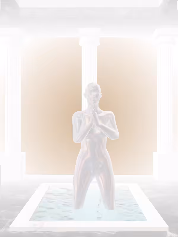 HeavenComputer: The Praying Holographic Glow Woman #1128