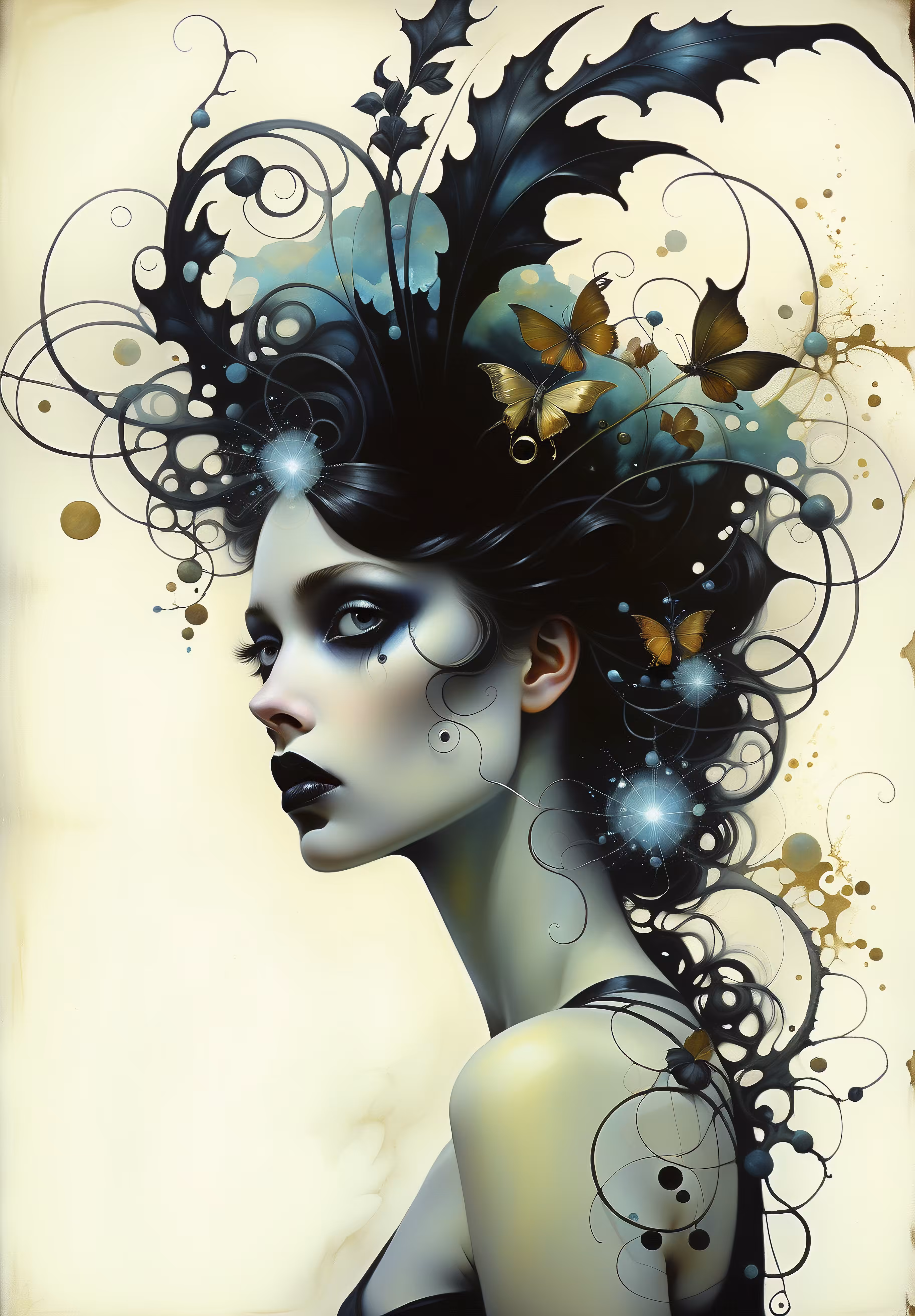 Tokyo AI Painting: The botanical lady
