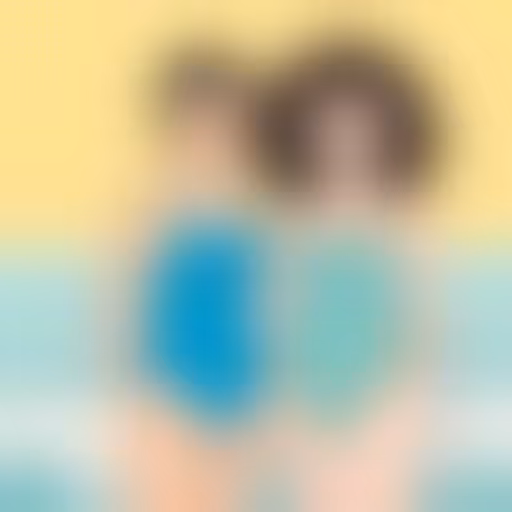 Thu et Albertine en maillot de bain