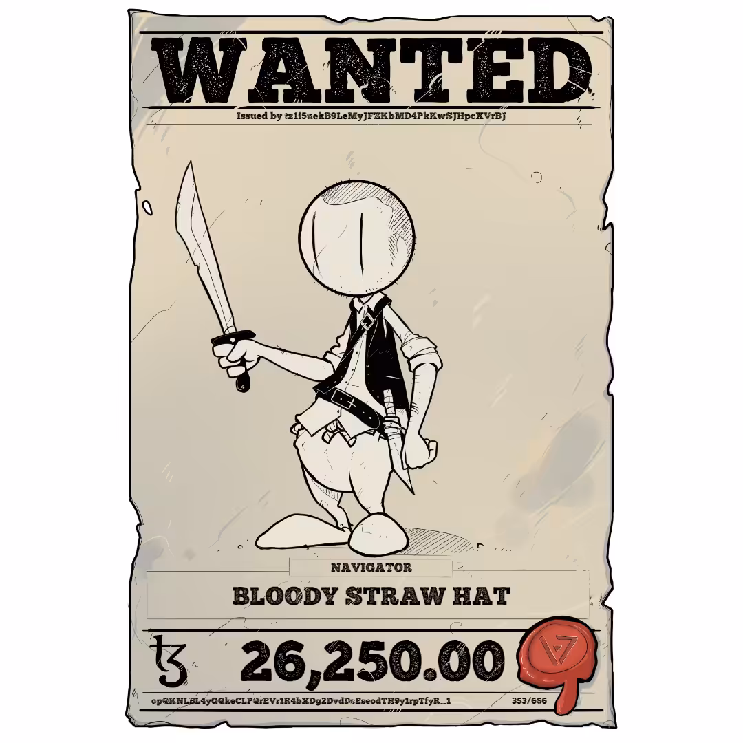 BLOODY STRAW HAT | TEZOS PIRATE 353/666