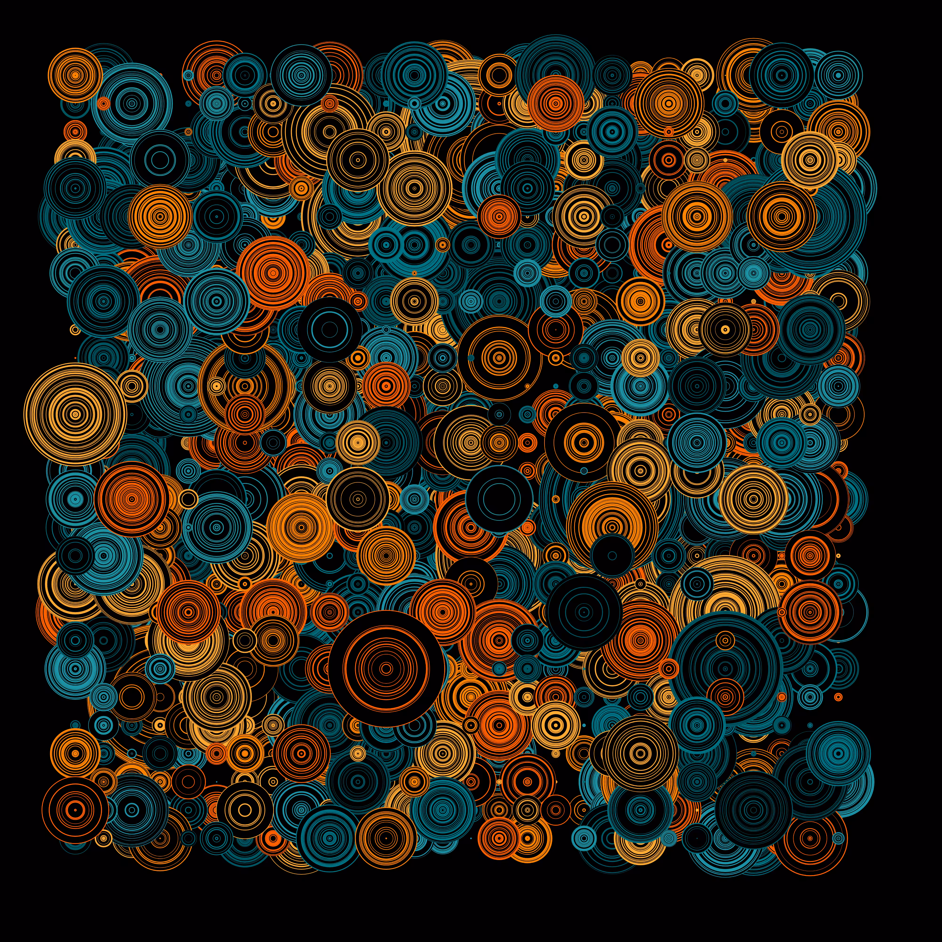 Circles on a Grid - Teal and Orange