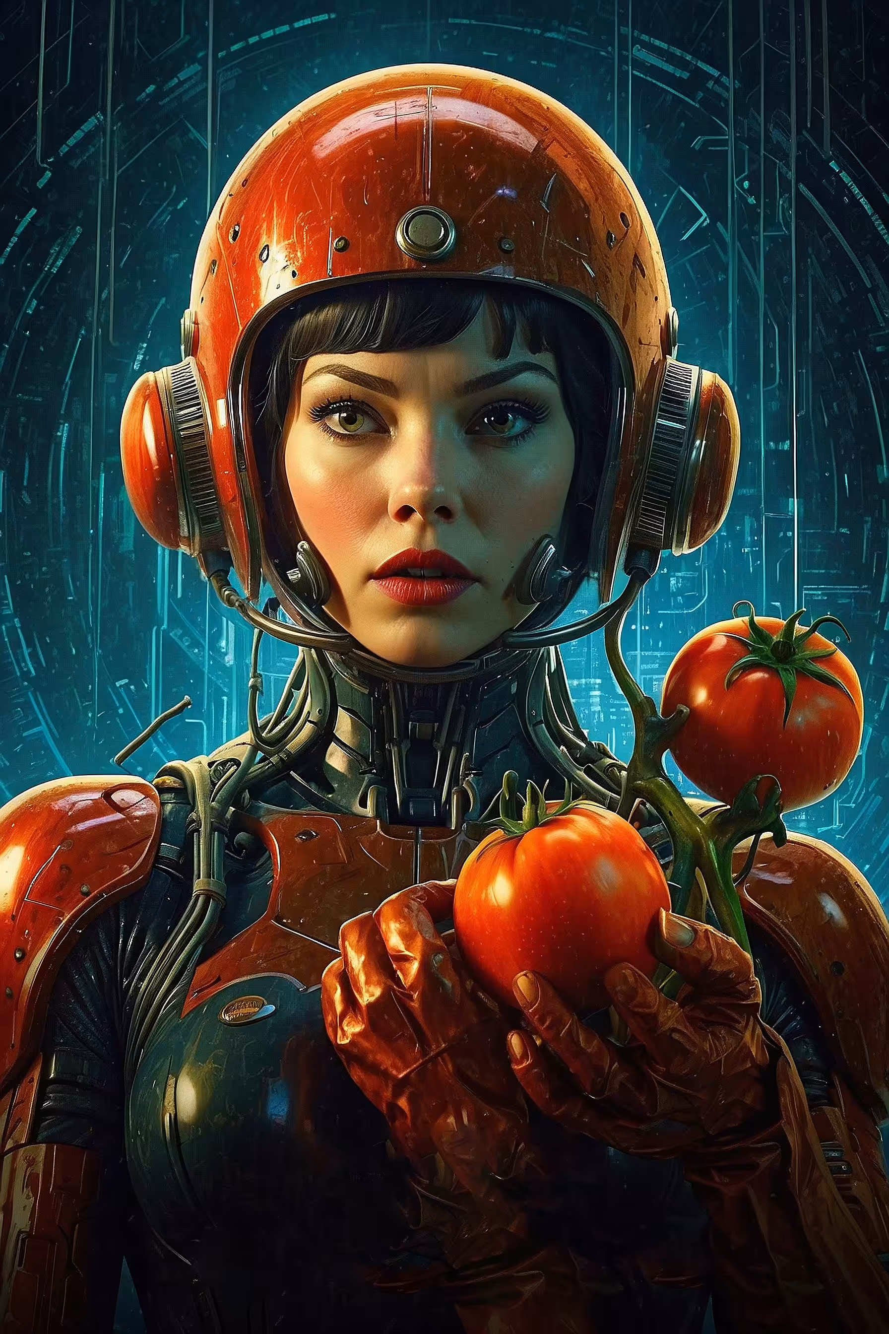 CyberTomato Girl vs Mutant Tomato from hell