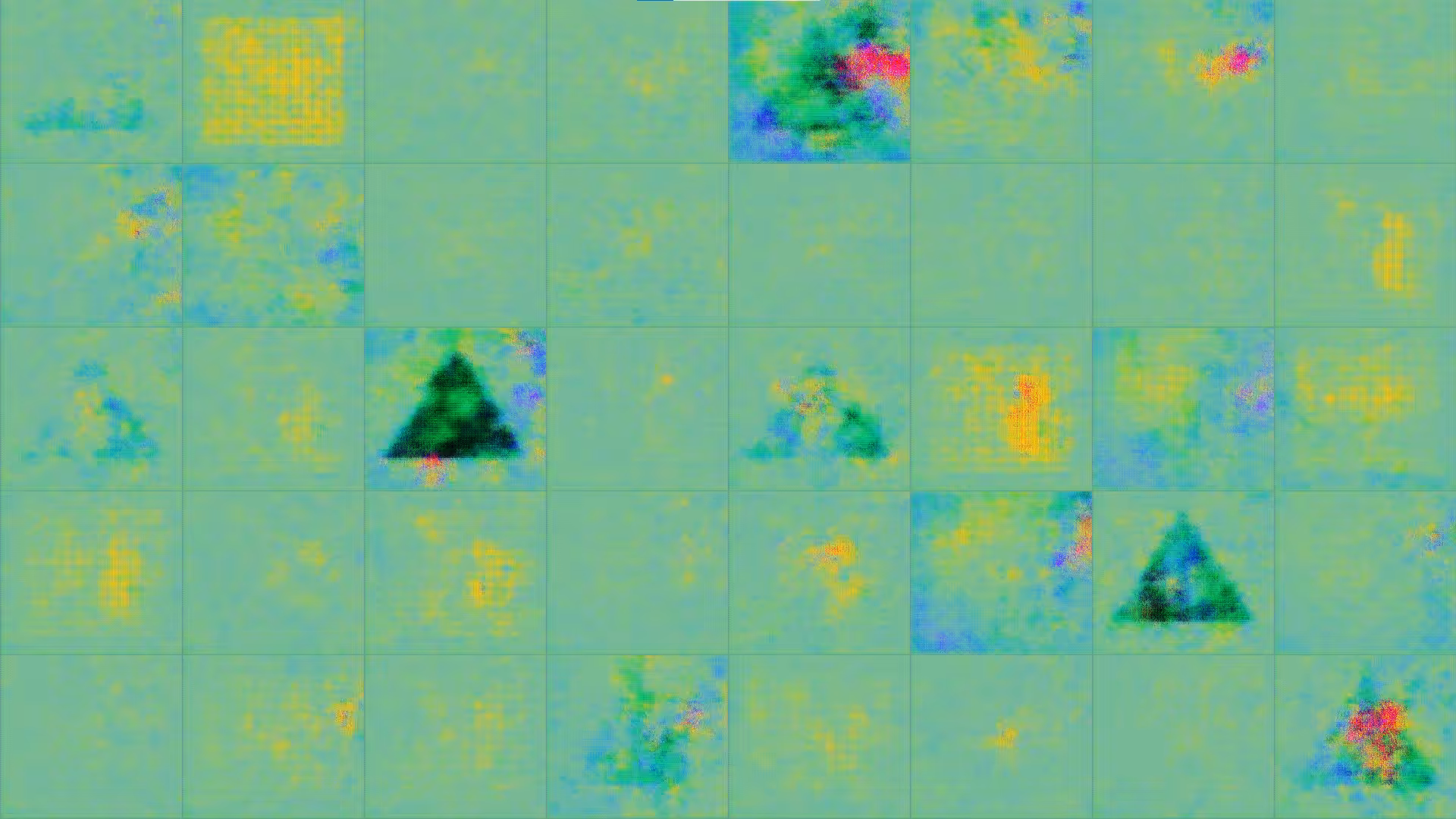 triangles and yearly yellow grids