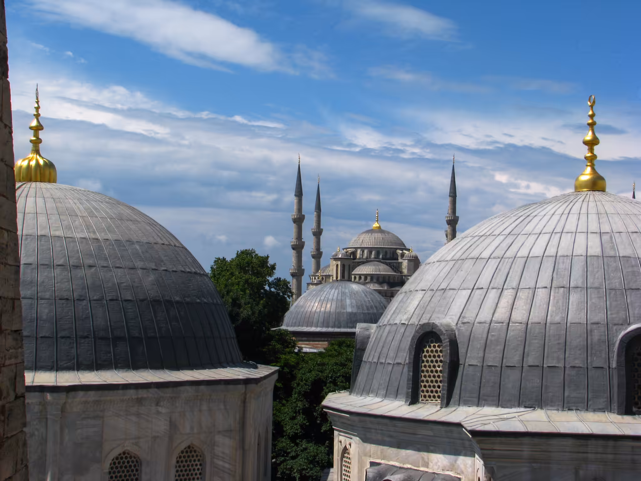 blue mosque from hagia sofia window
