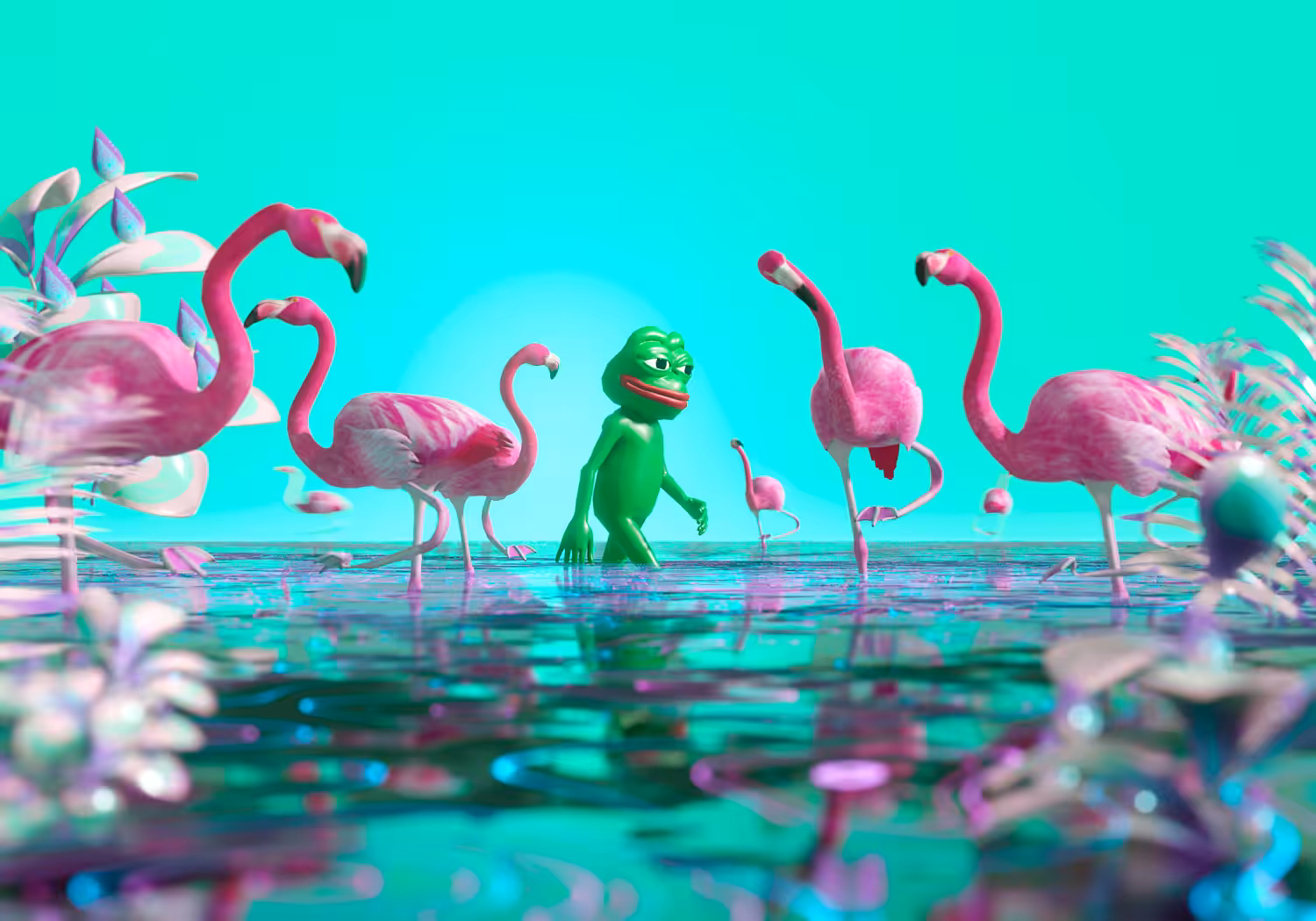 PEPE and his flamingo  🐸🐸🐸 #01