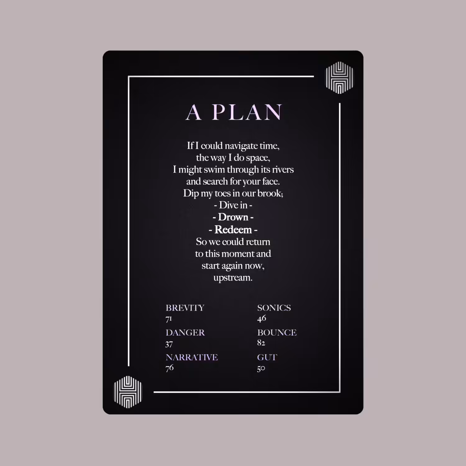 POETRY CARDS VOL 1 | META/VERSE: 036 - A PLAN