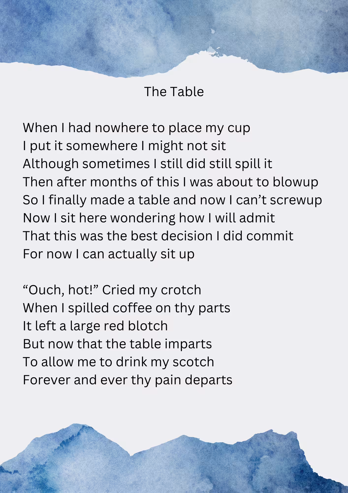 Poetry: The Table