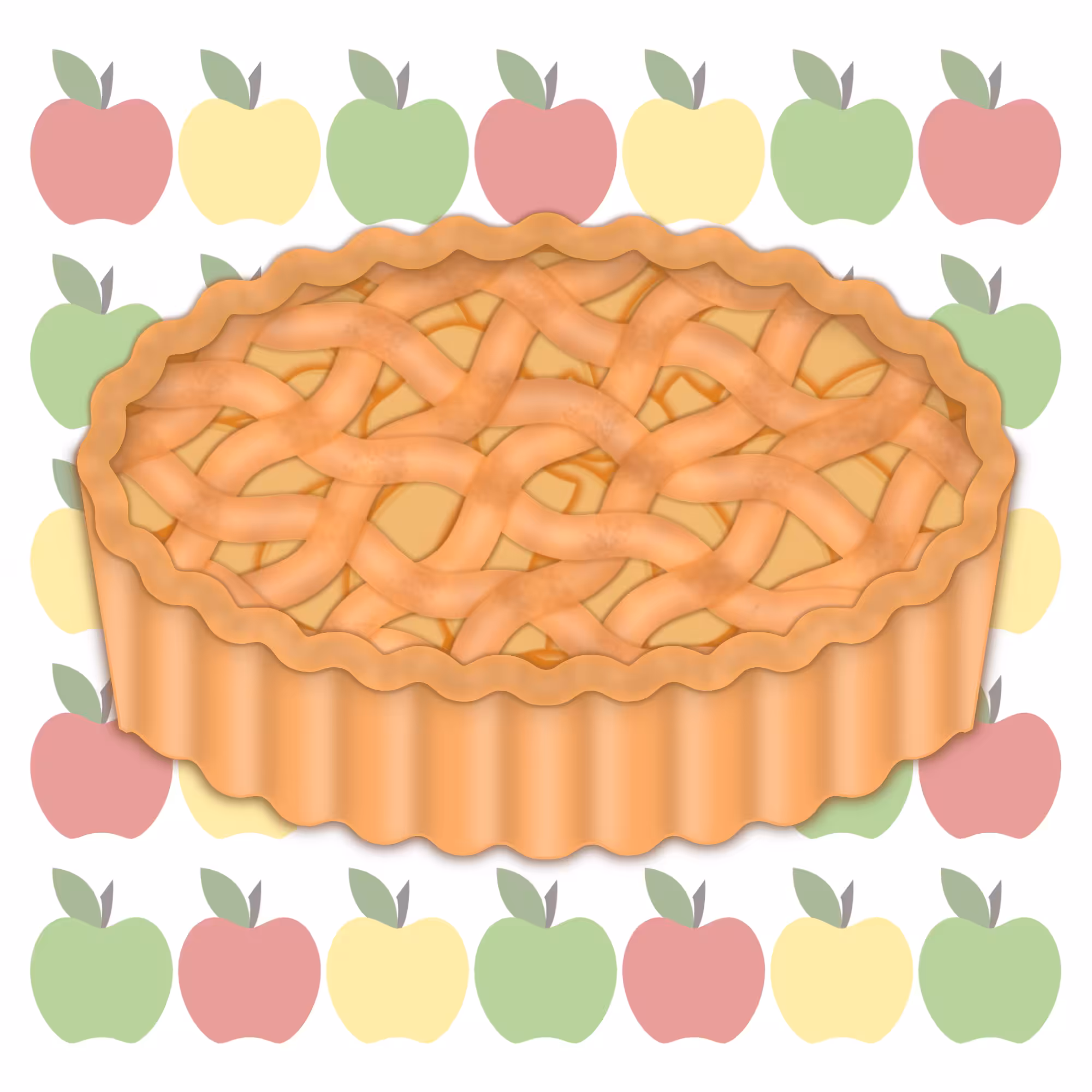 Whole Double-Crusted Apple Pie with a Latticed Top - USA - Food - Desserts