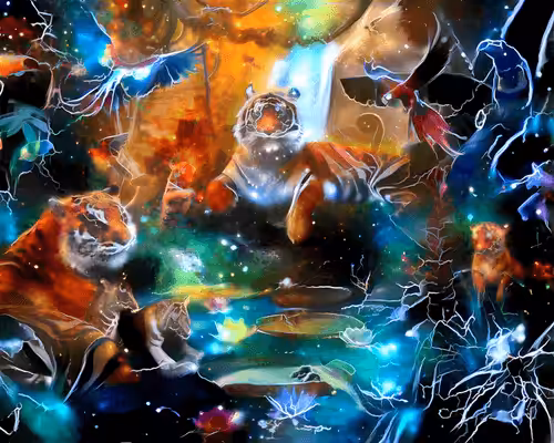 Perfect Abstract Art Polygon: Magical Dream Forest 