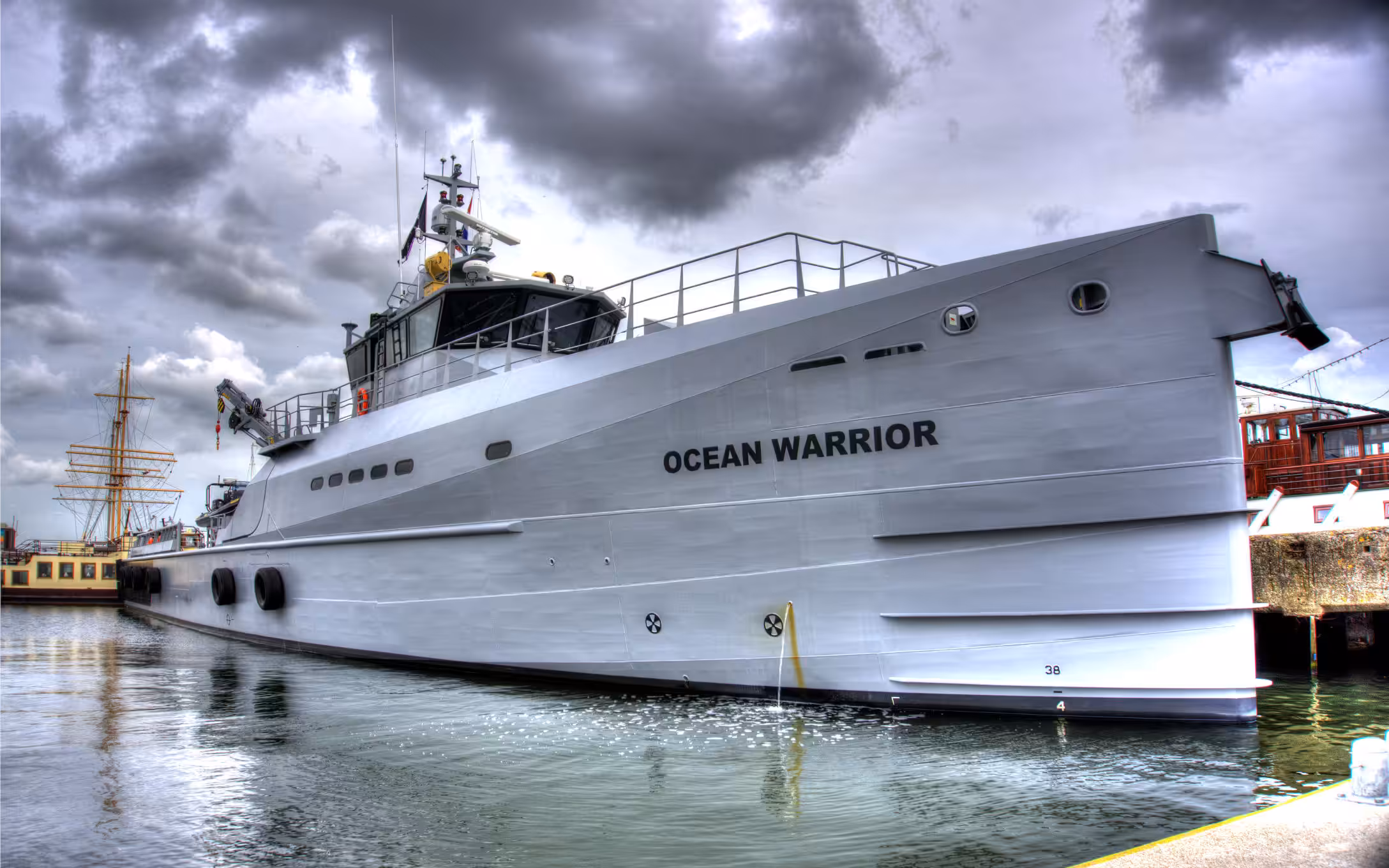 Sea Shepherd's Ocean Warrior at Amsterdam Docks