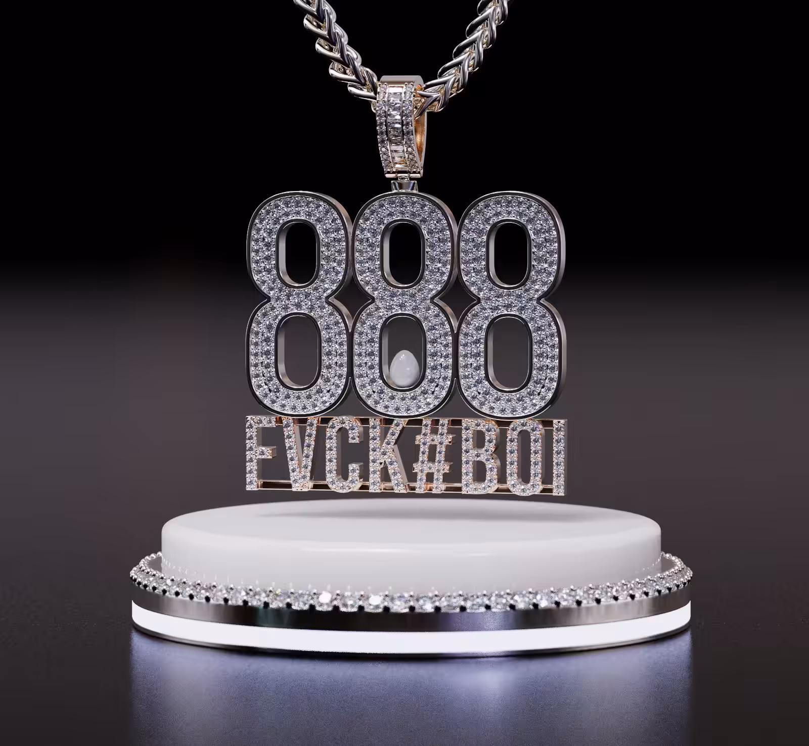 Battle of the Titans - 14k White Gold and Diamond Pendant