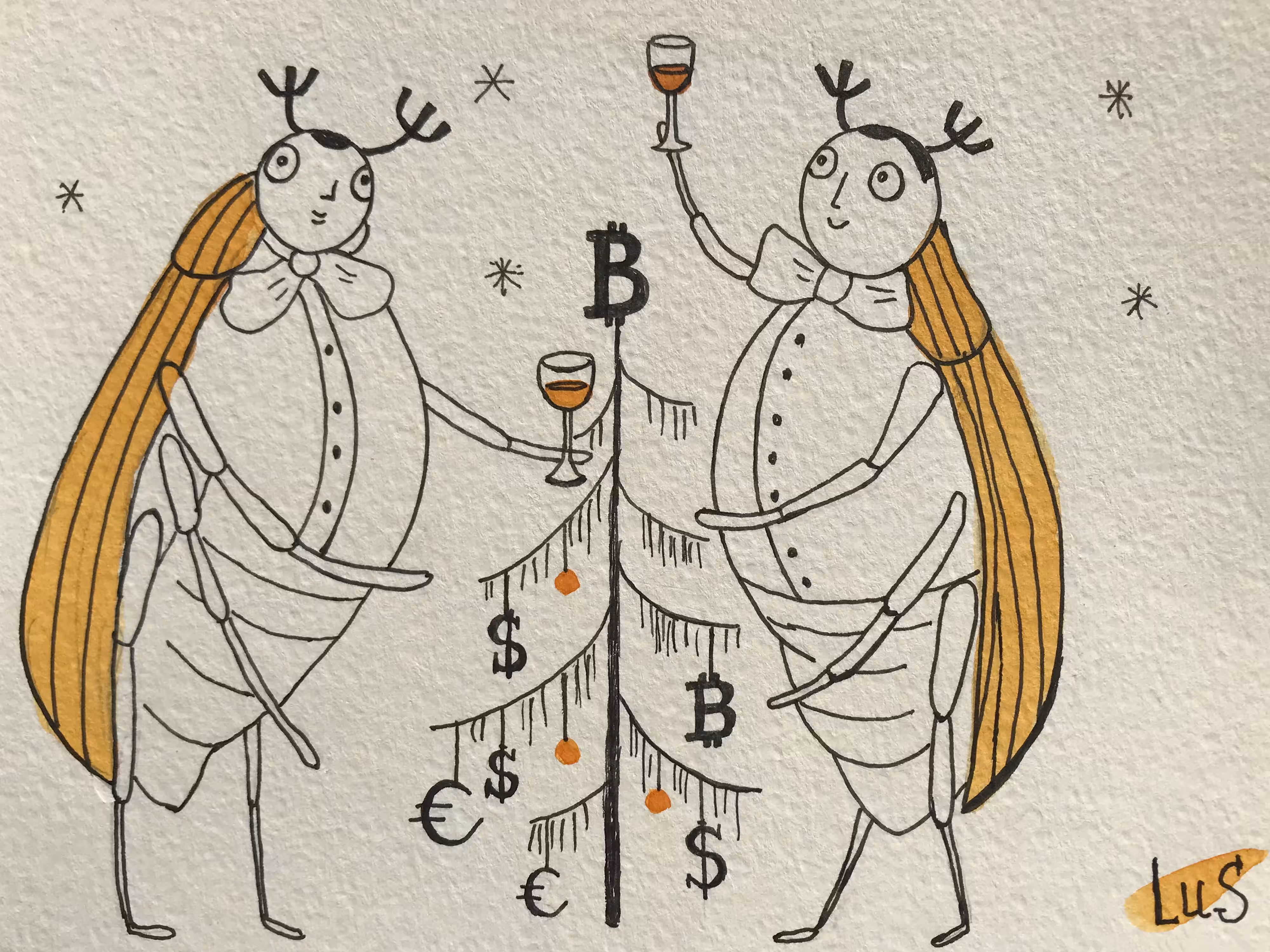 Beetles celebrate a Happy Christmas