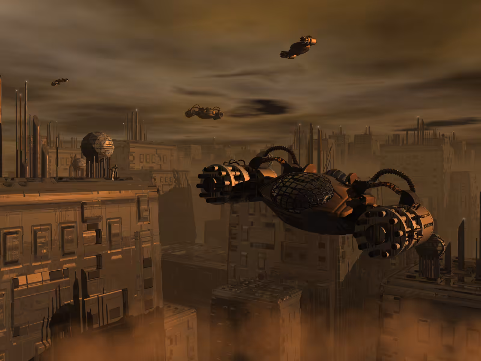 3D Digital Town War Apocalyptic