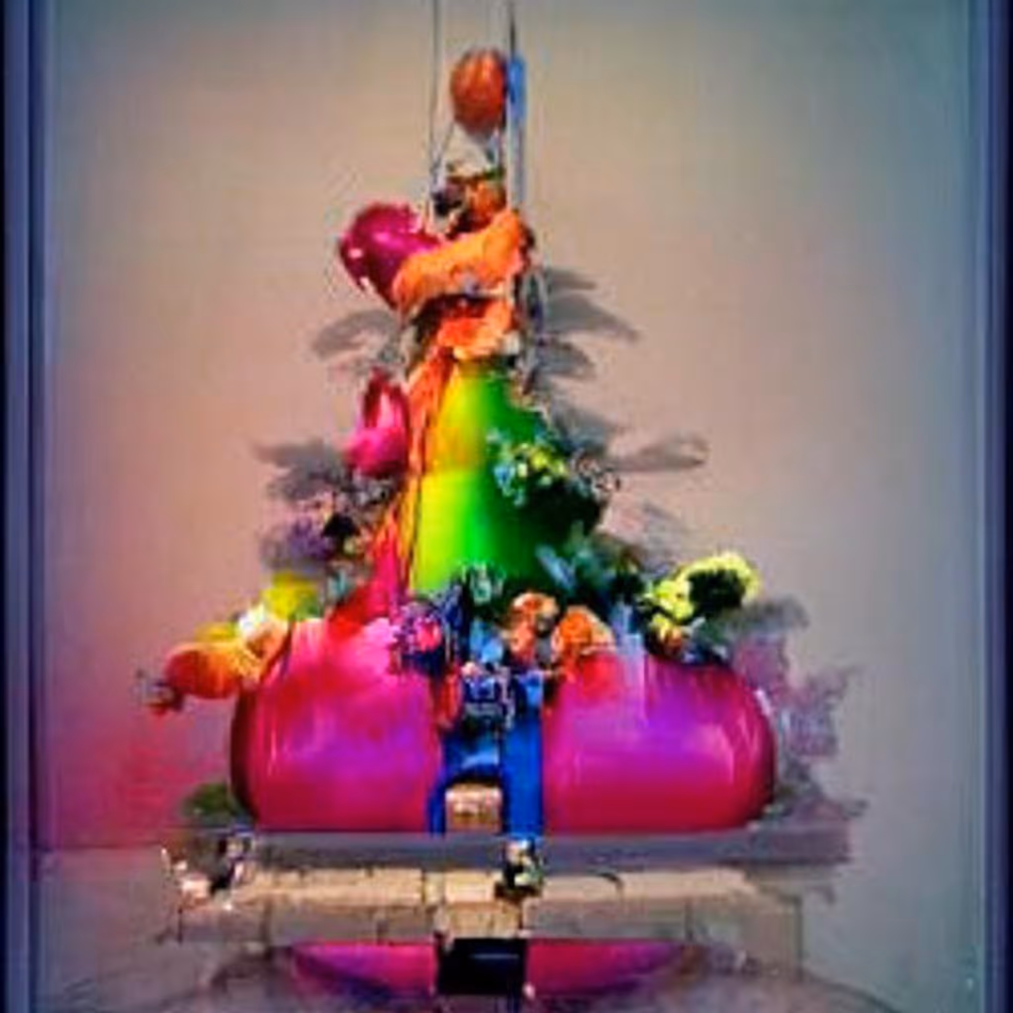 Happy colourful Christmas Tree by Jeff Koons