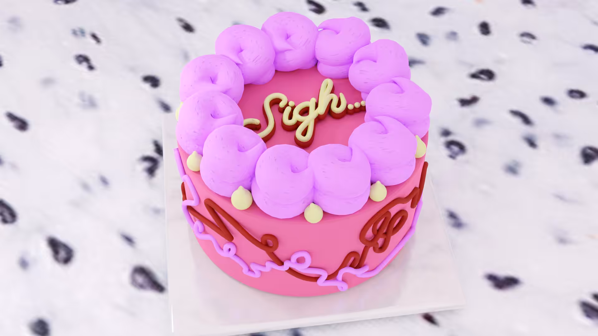 "Sigh" Cake - Dragon fruit