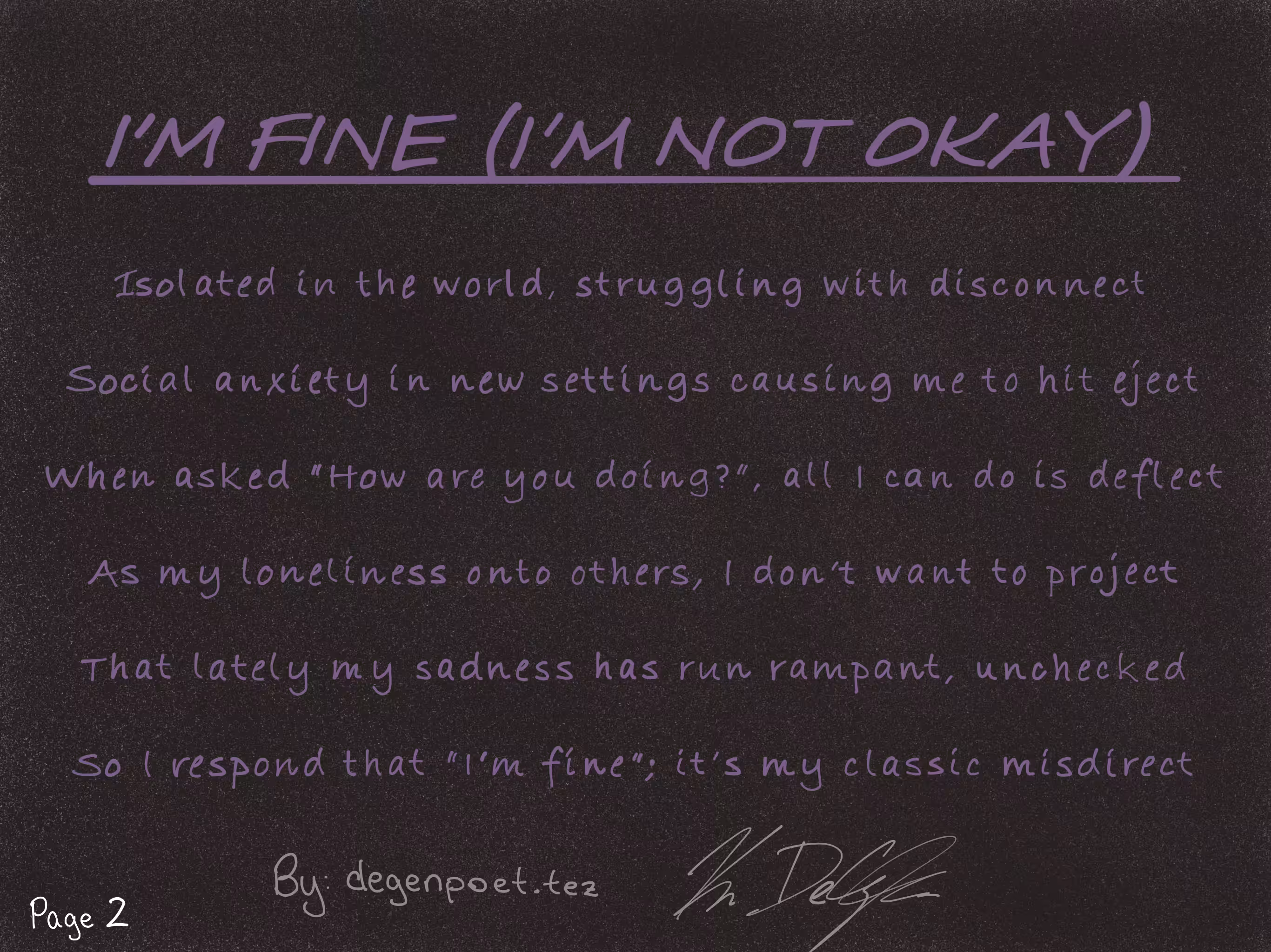 I'm fine (I'm not okay)