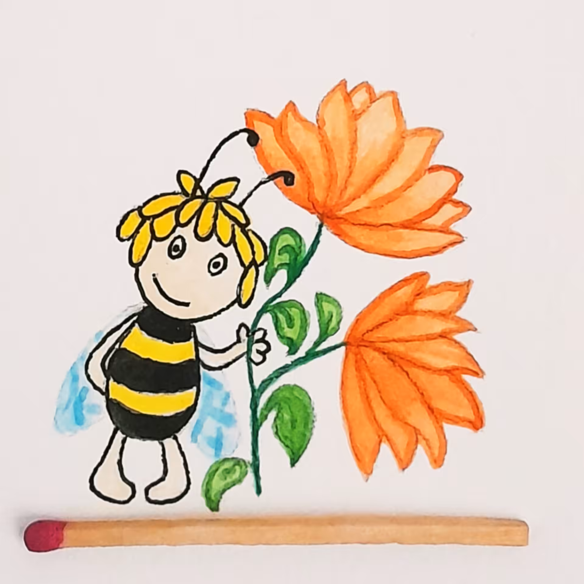  Matchstick: Honey bee 6