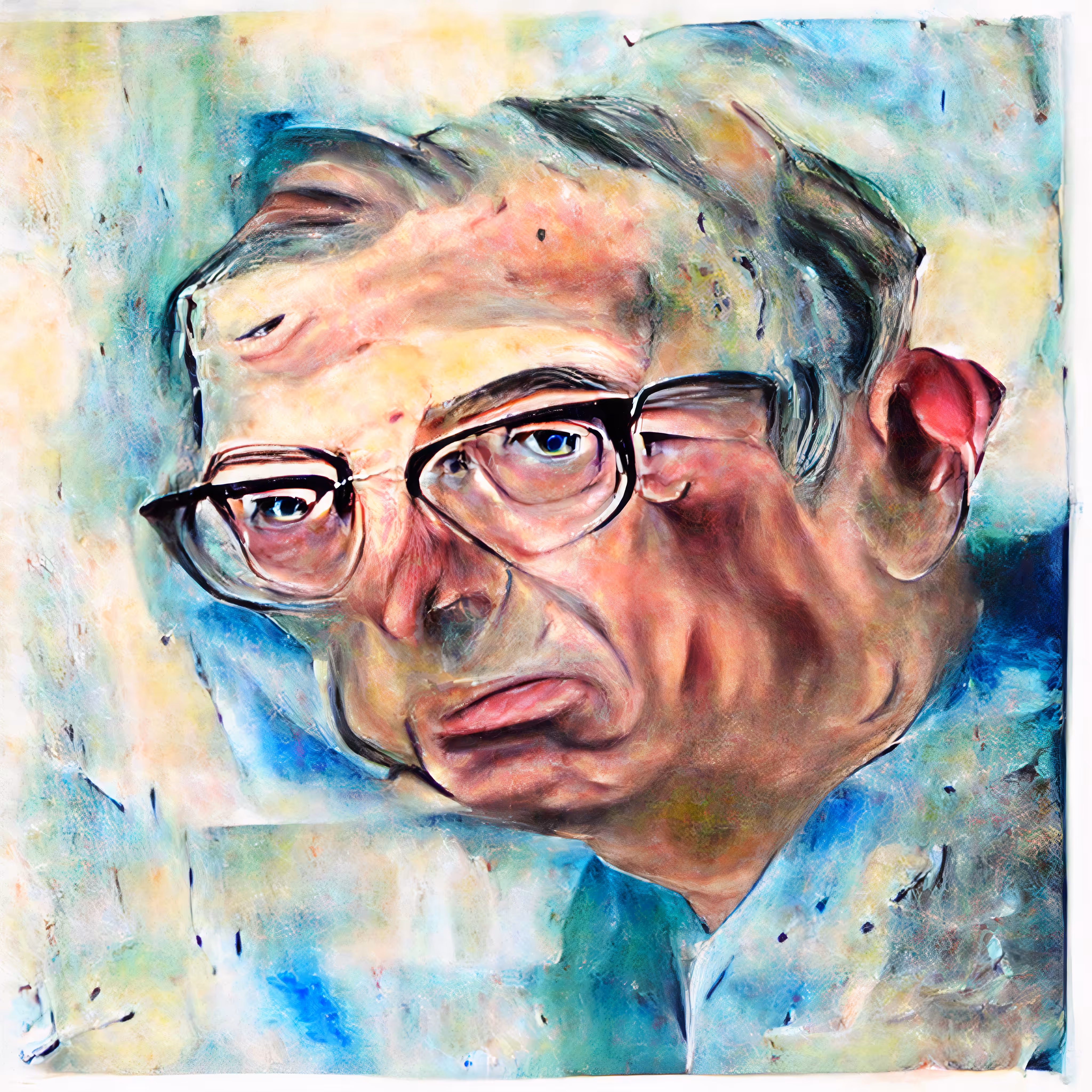 Portrait of a genius suffering from existential troubles