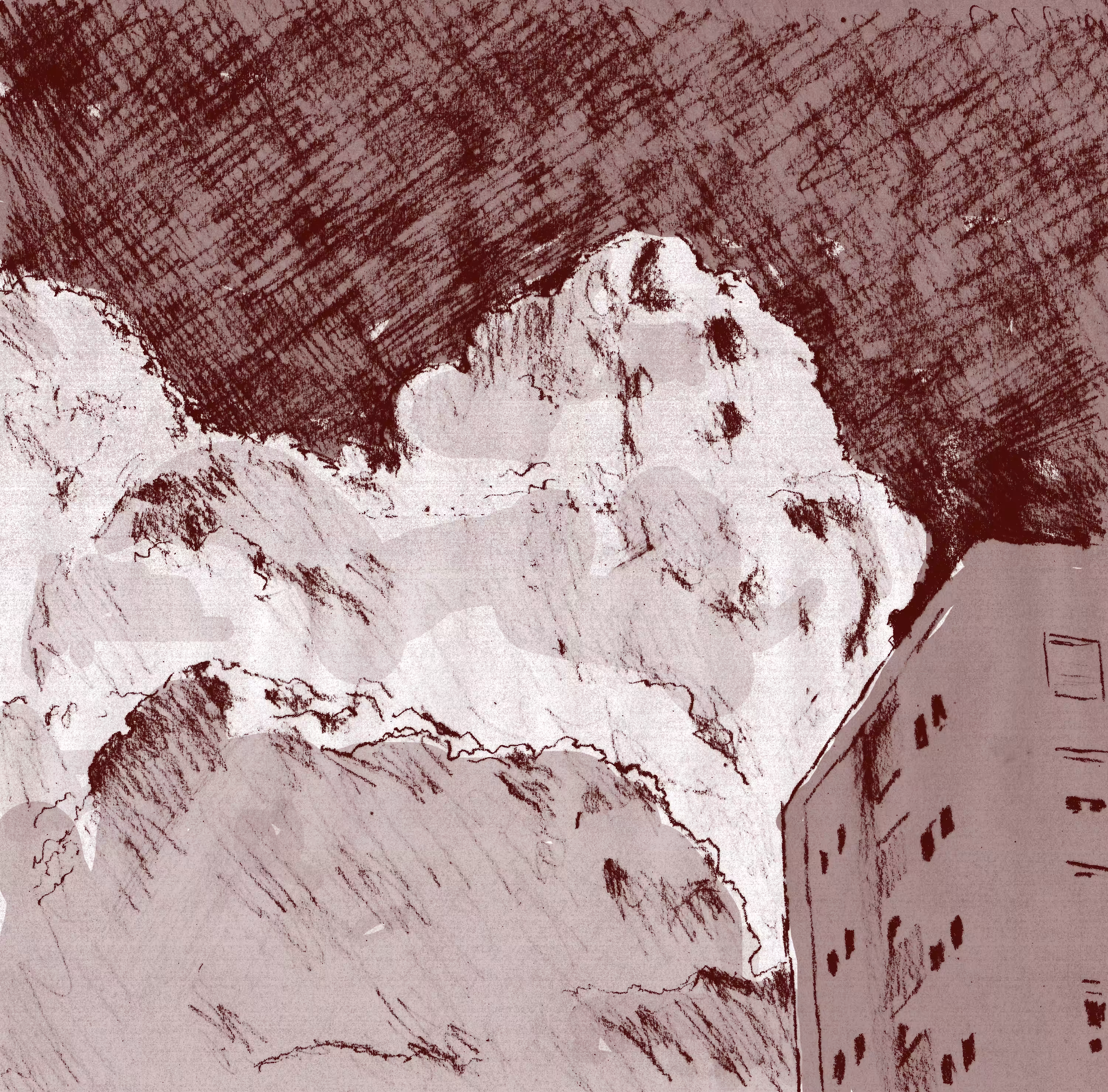 there I saw a building being swallowed by the cloud