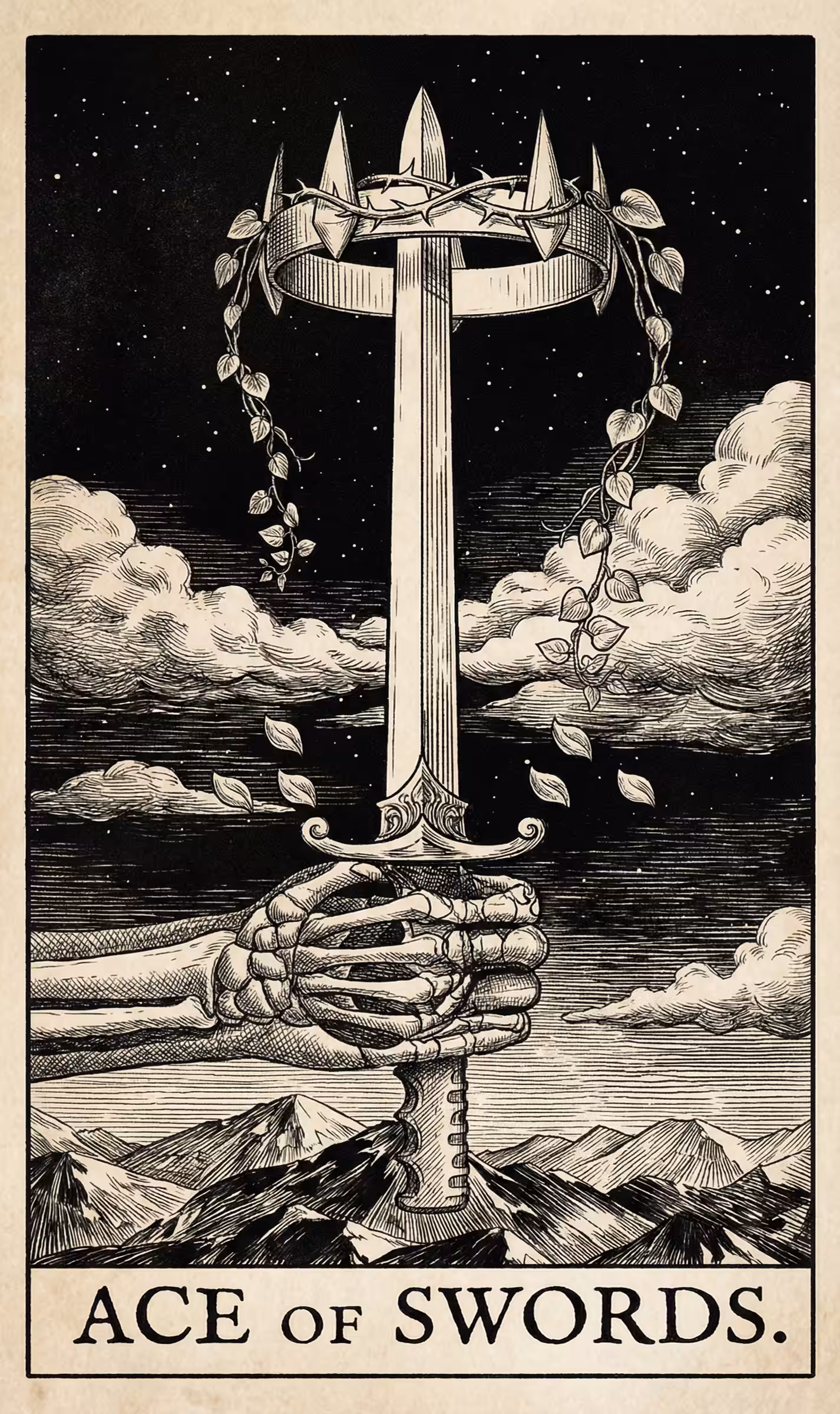 The Fool's Journey: Ace of Swords — Litho