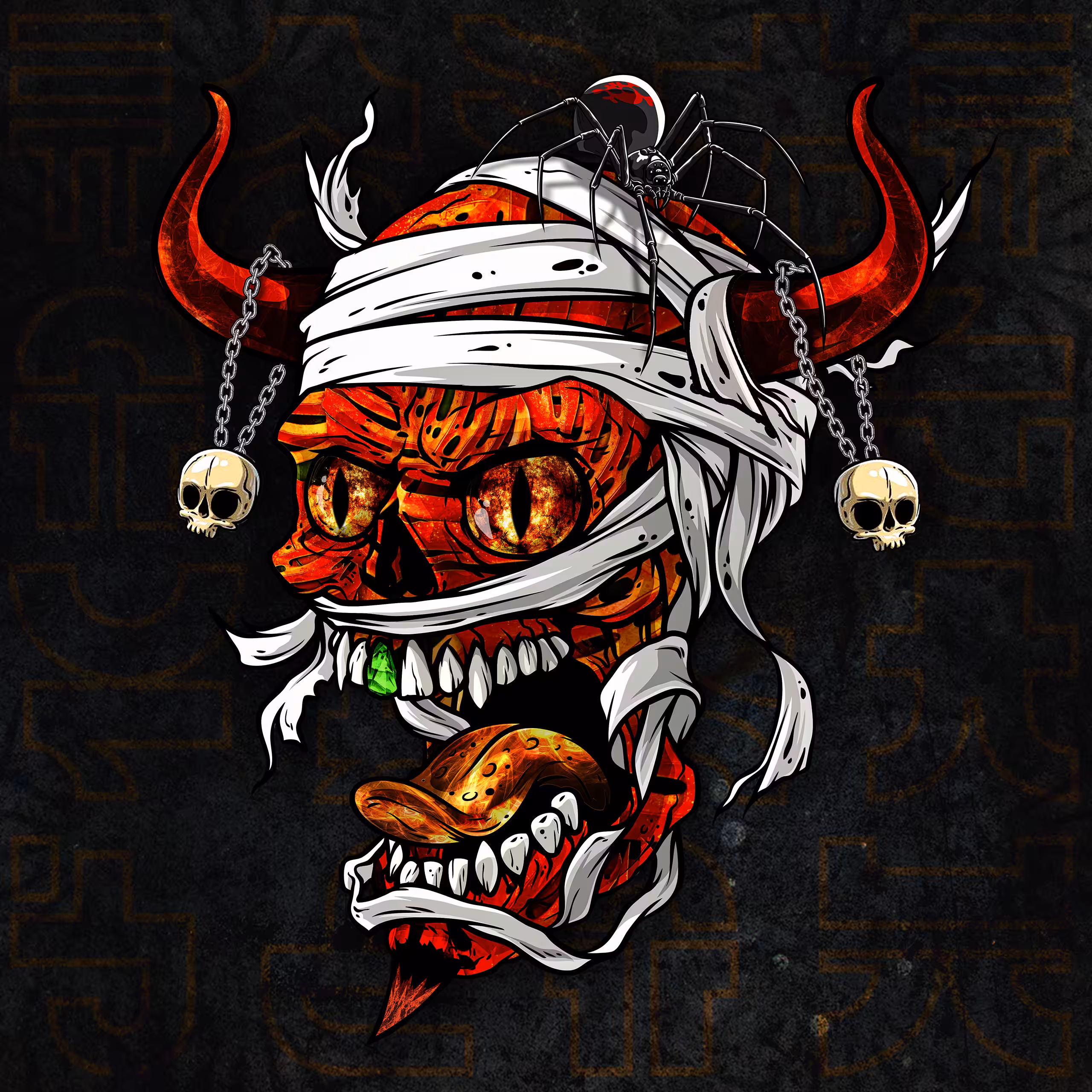Devil King Mummy Skull