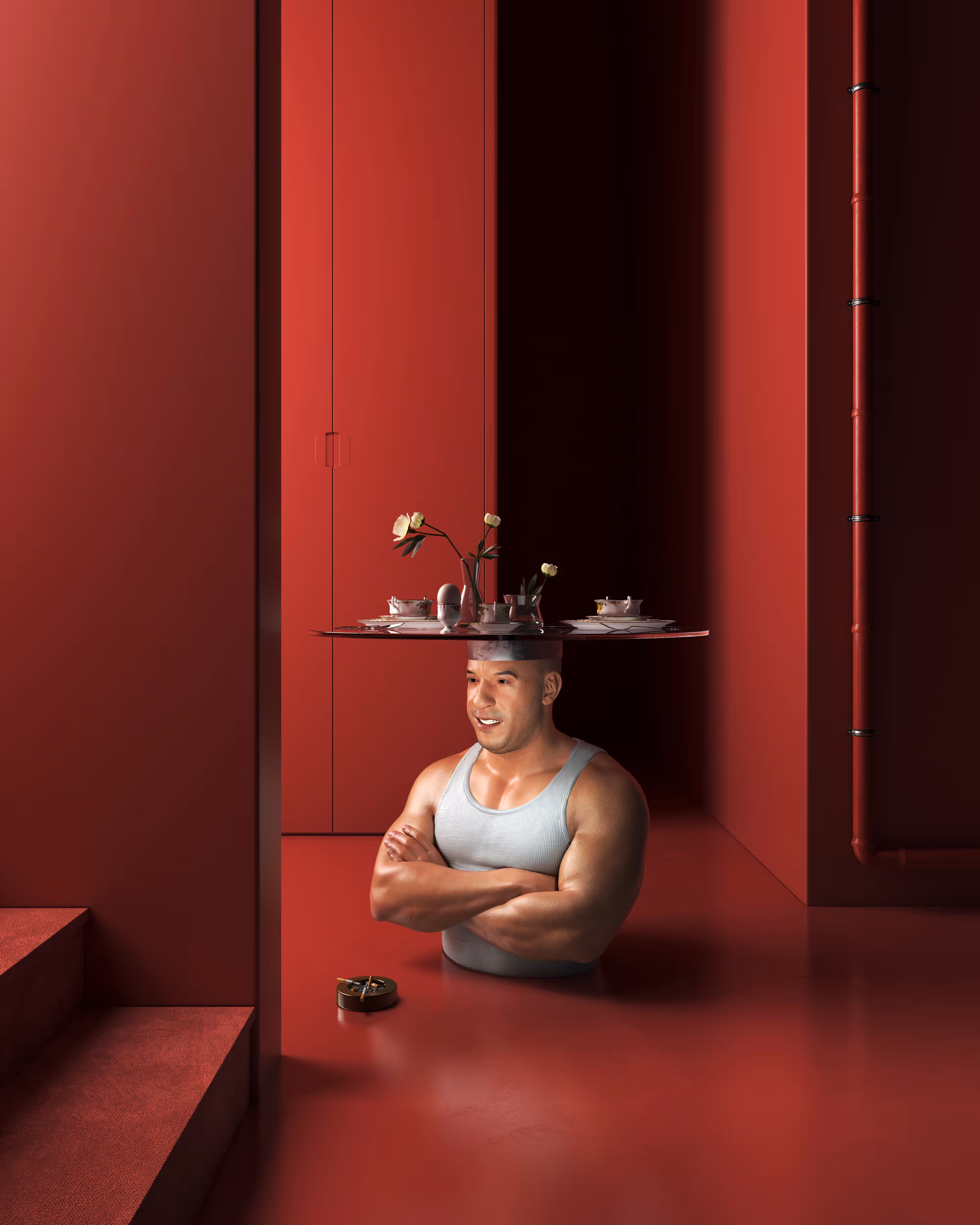 Vin Diesel table at home
