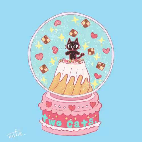 -Black cat in a snow globe-