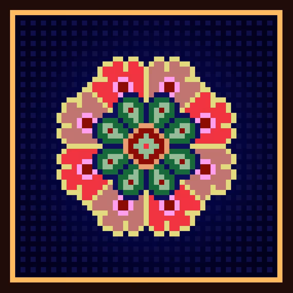 Shah Abbasi round flower
