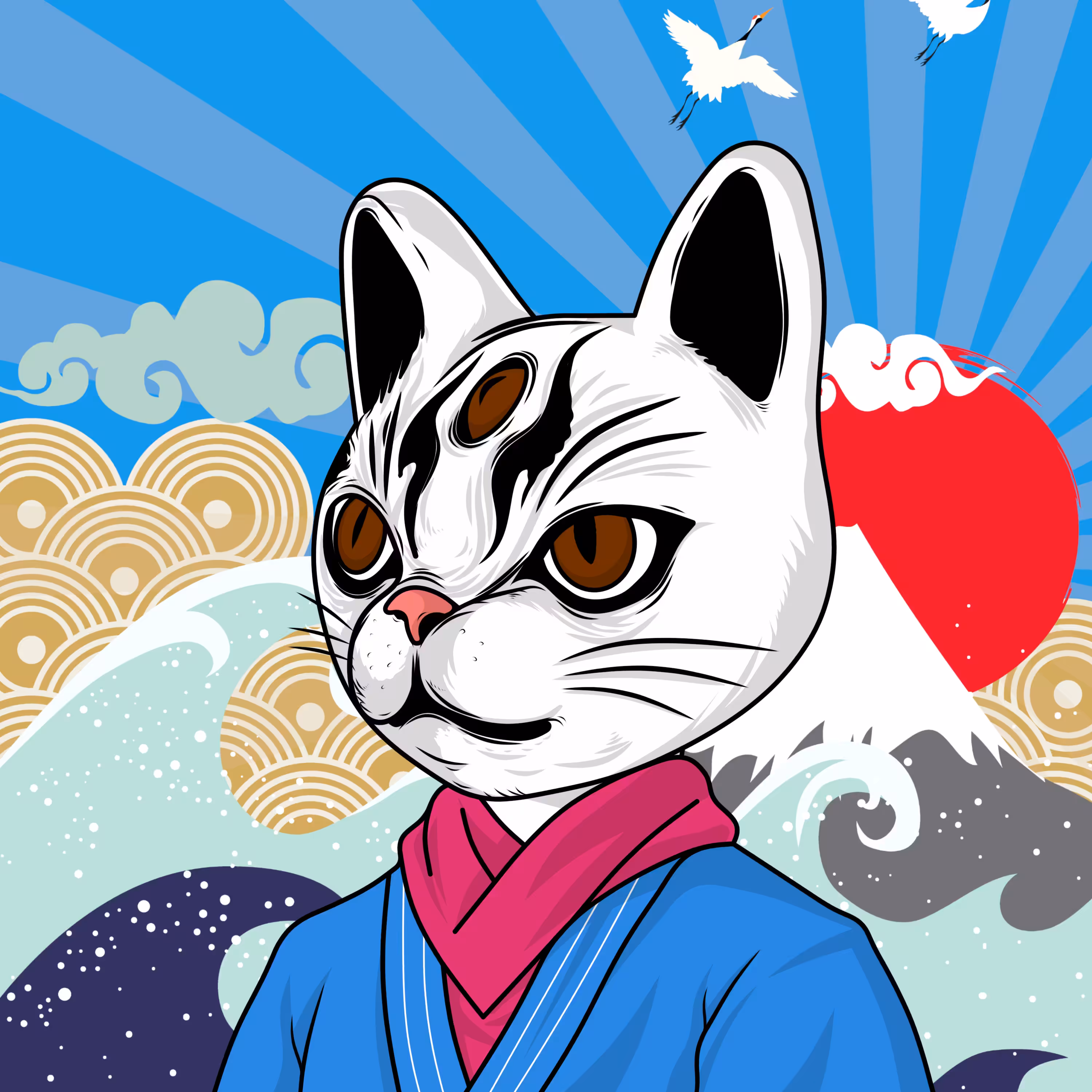 Sangan Neko On Mount Fuji