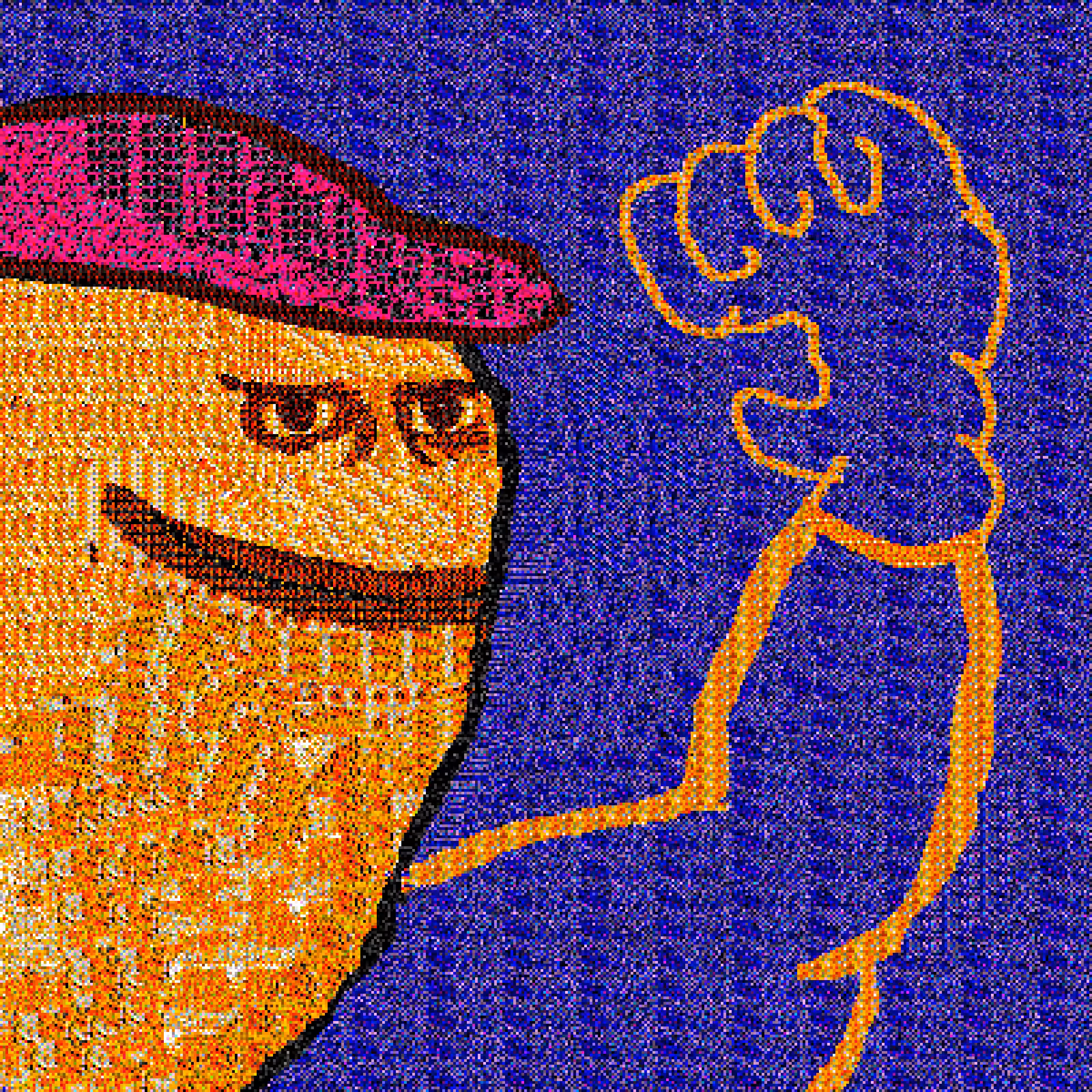 orange pepe with hat