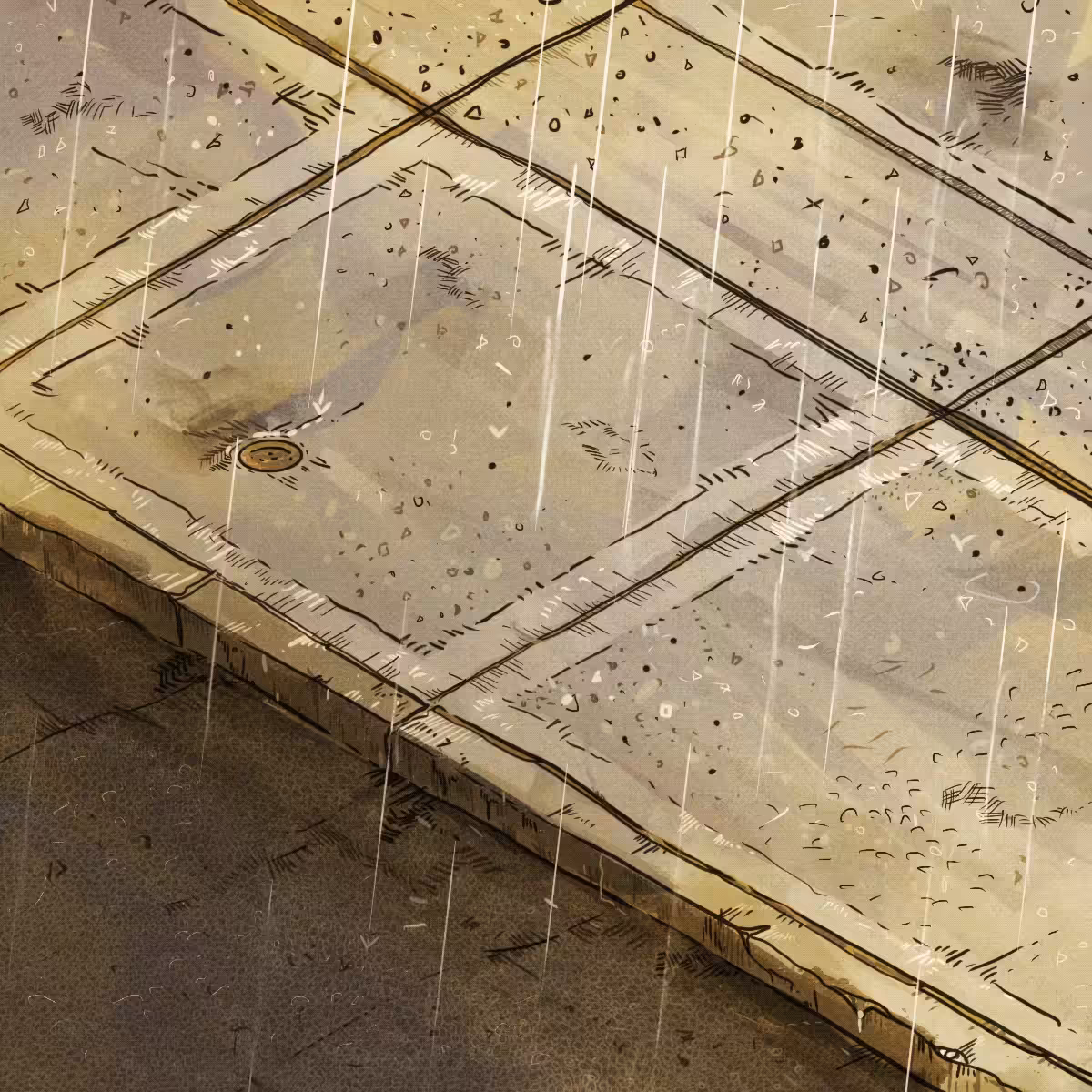 Rainy Monday Sidewalk