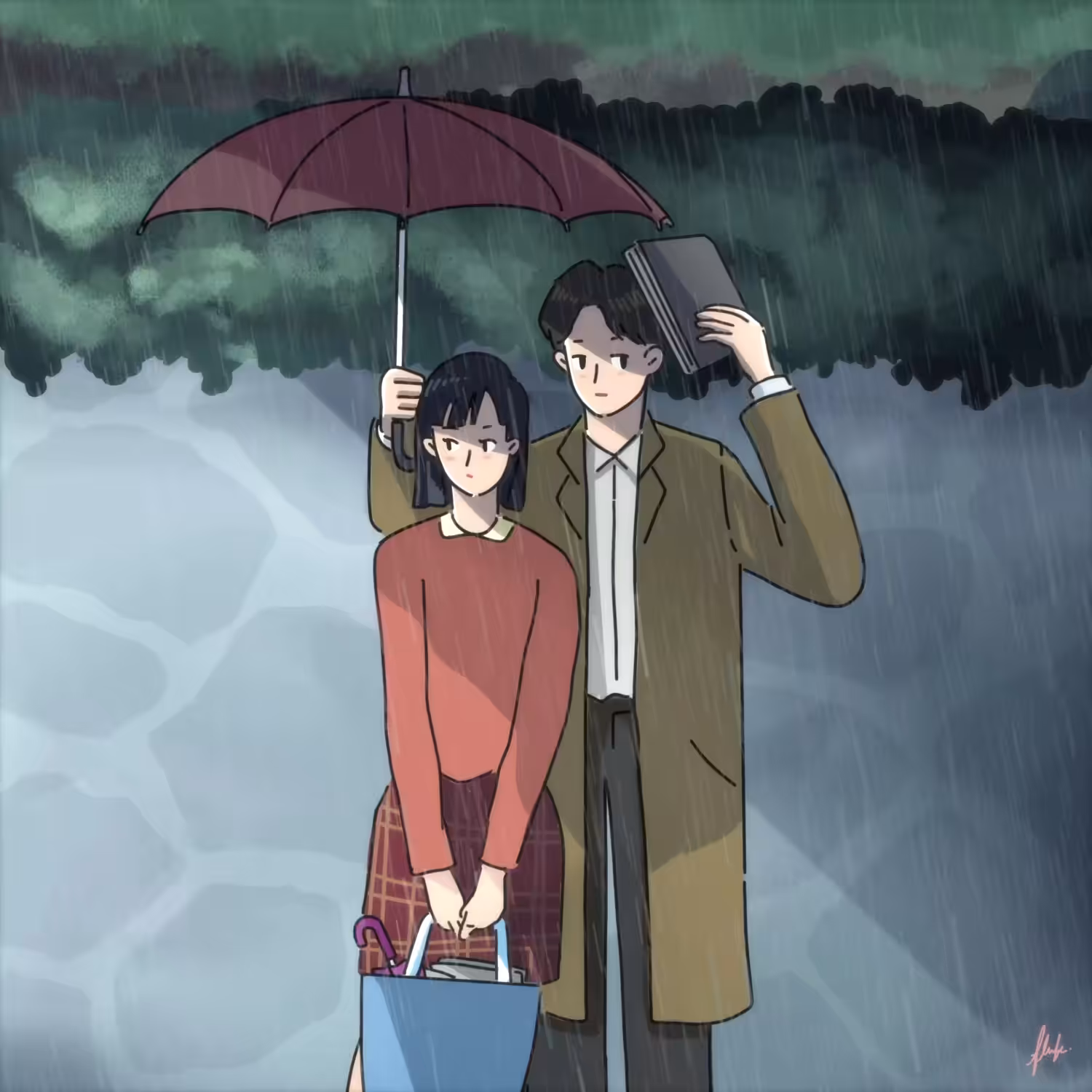 In the rain