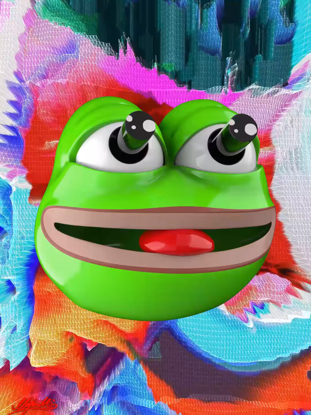 Glitching Pepe In A Glitchscape No2