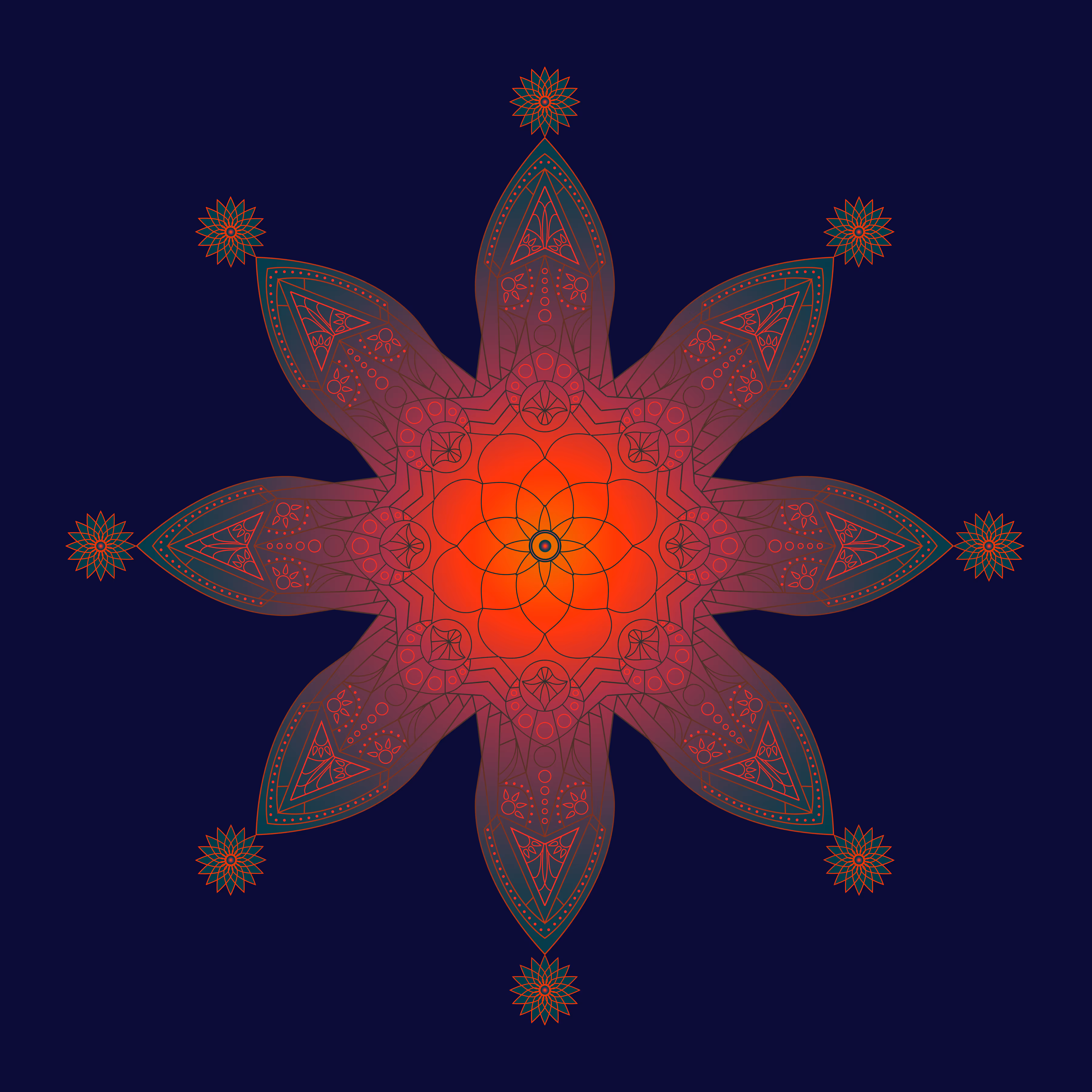 Mandala #1 - Forest Coral