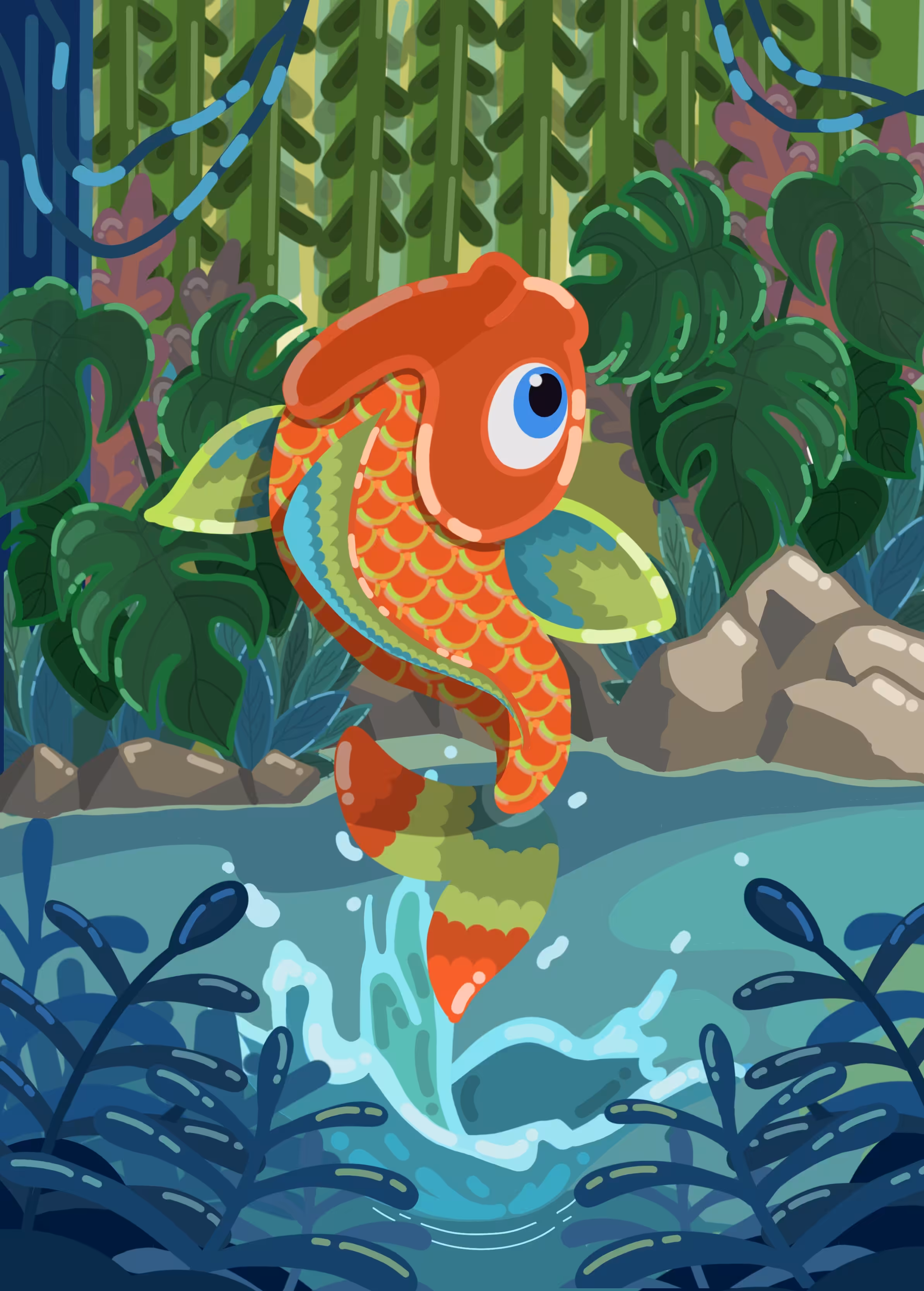 Leaping Koi