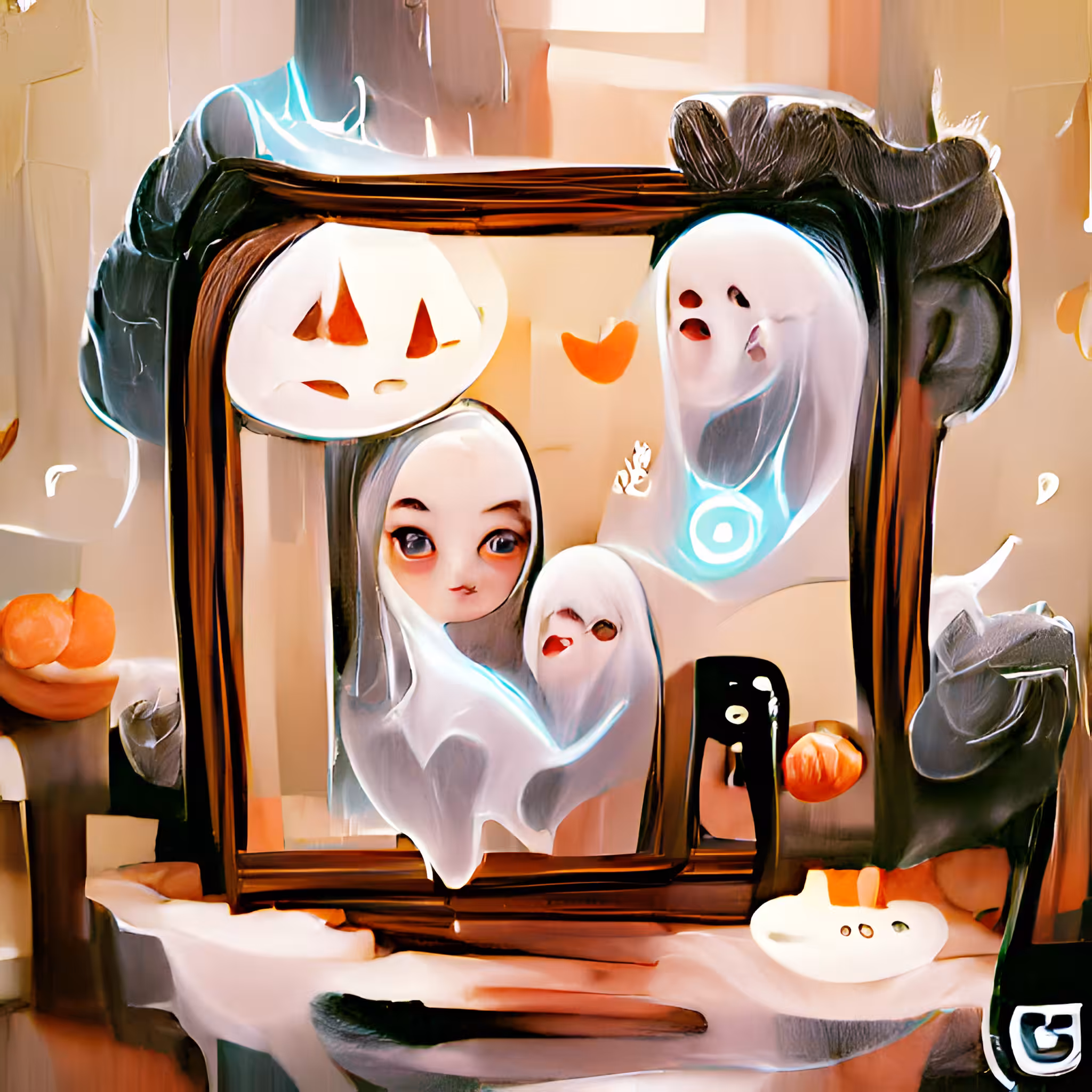 Apparition of Ghost Girl in Mirror