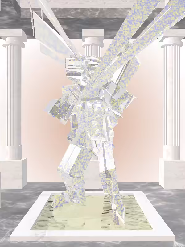 HeavenComputer: The Fragmented Punching Glitter Bluish Gold Woman #3909