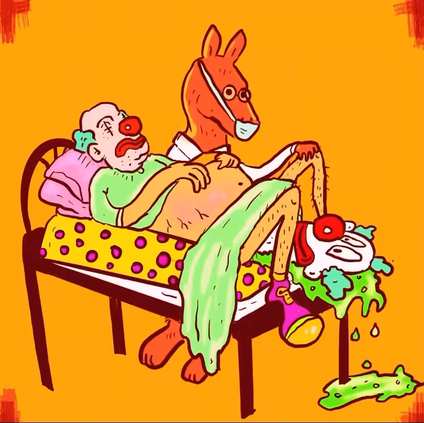 RARE RADIOACTIVE Dr. Kangaroo delivers Clown Baby