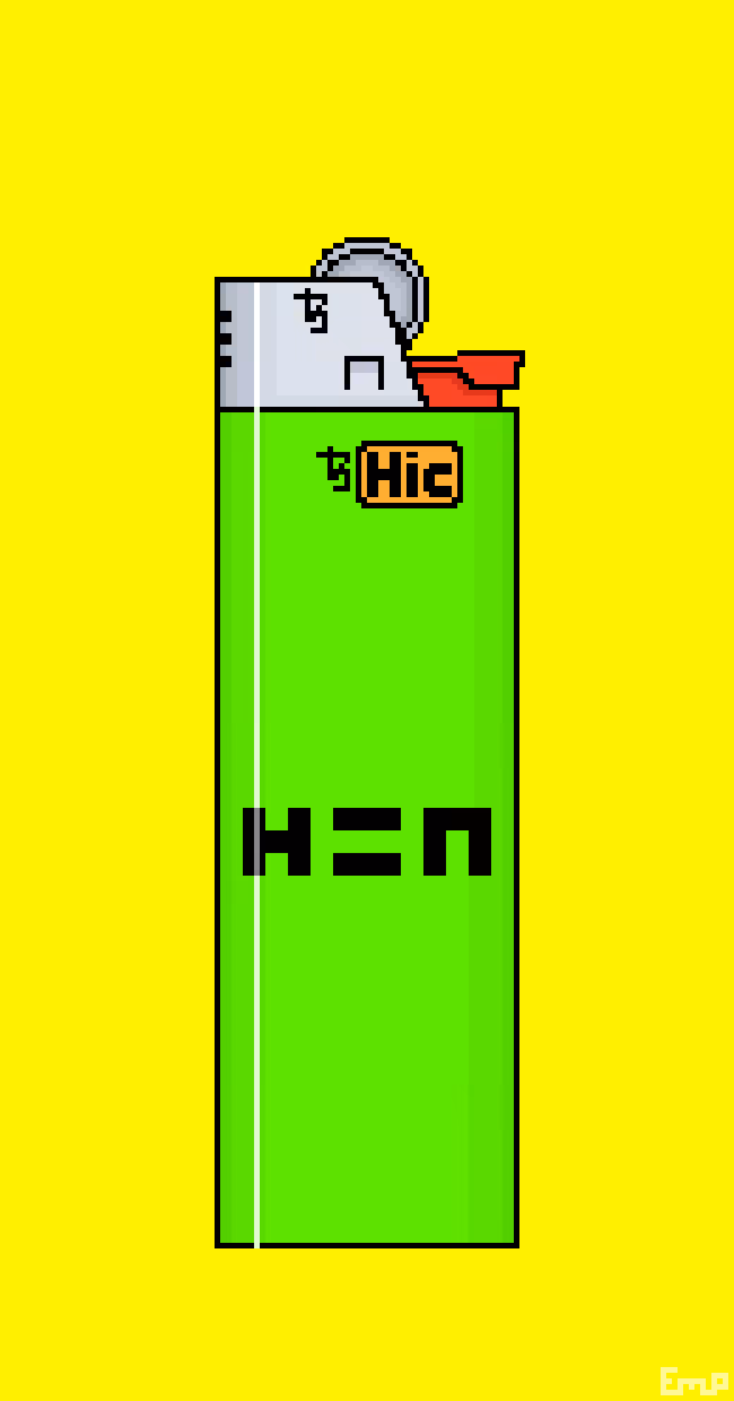 Hic my Bic! Bright Green on Yellow