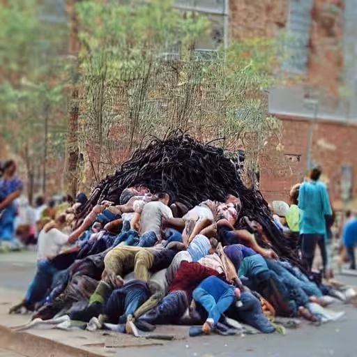 PILE OF PEOPLE