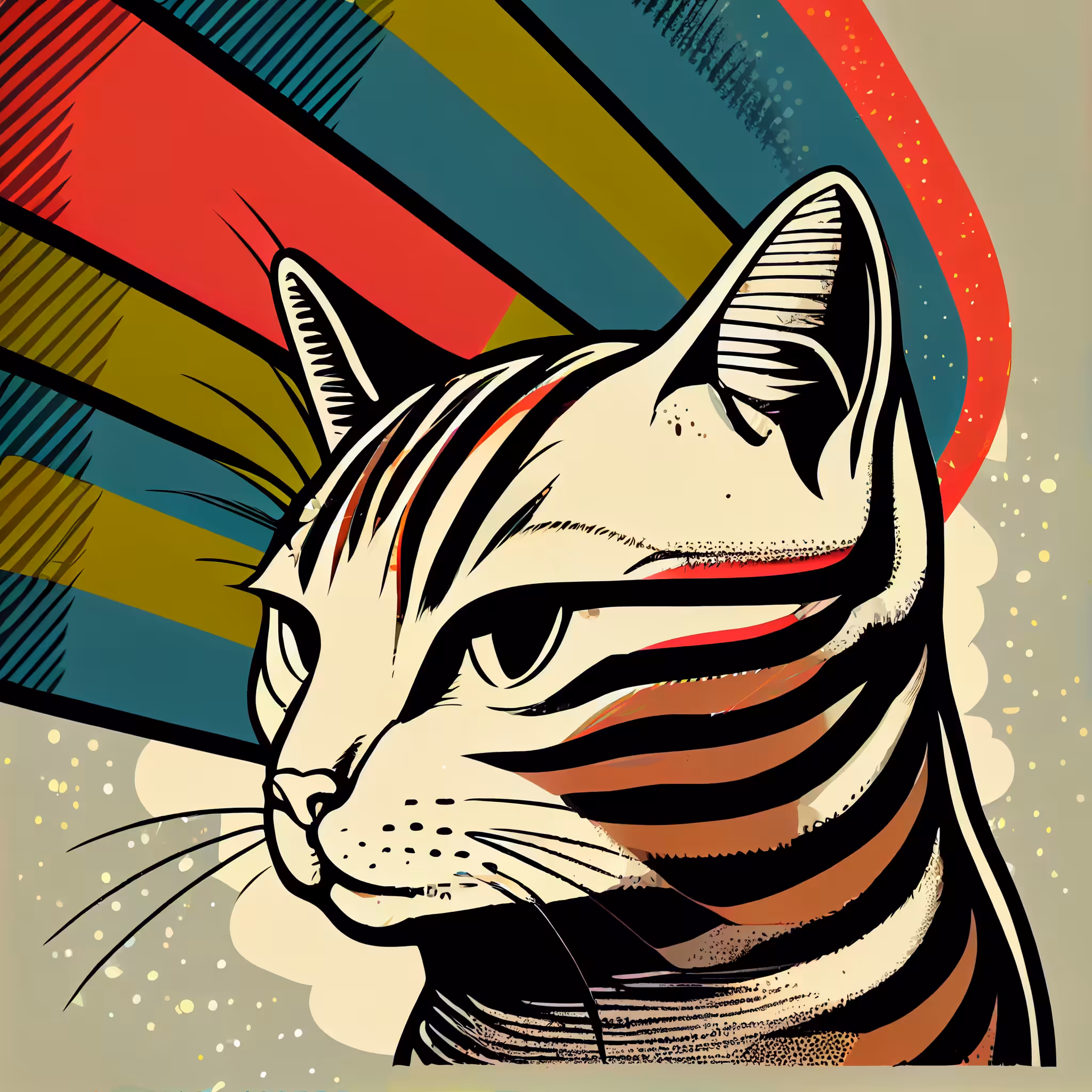 Cat and rainbow