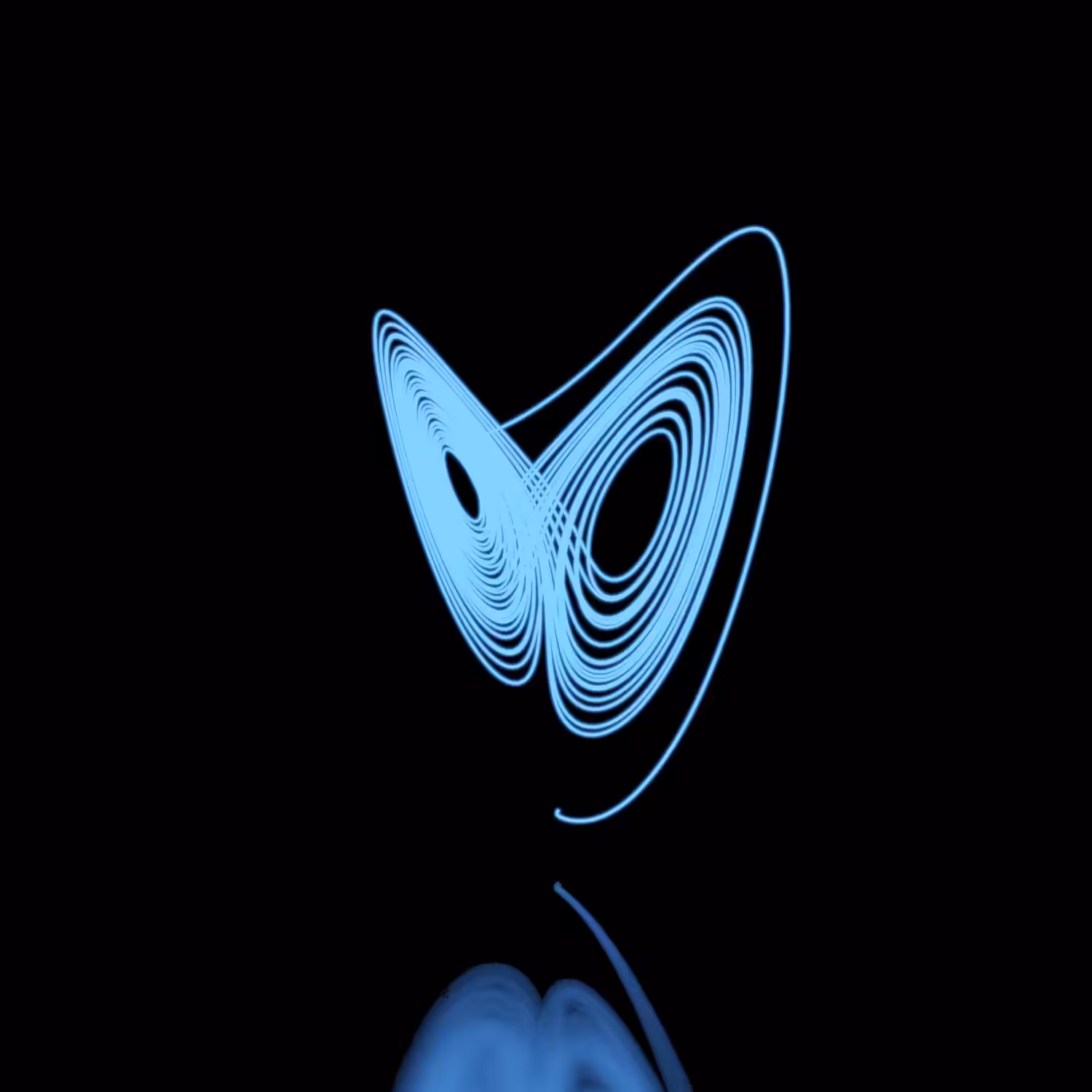 Generative Neon Strange Attractor - Monocolour - Visual Illusion - LA#3