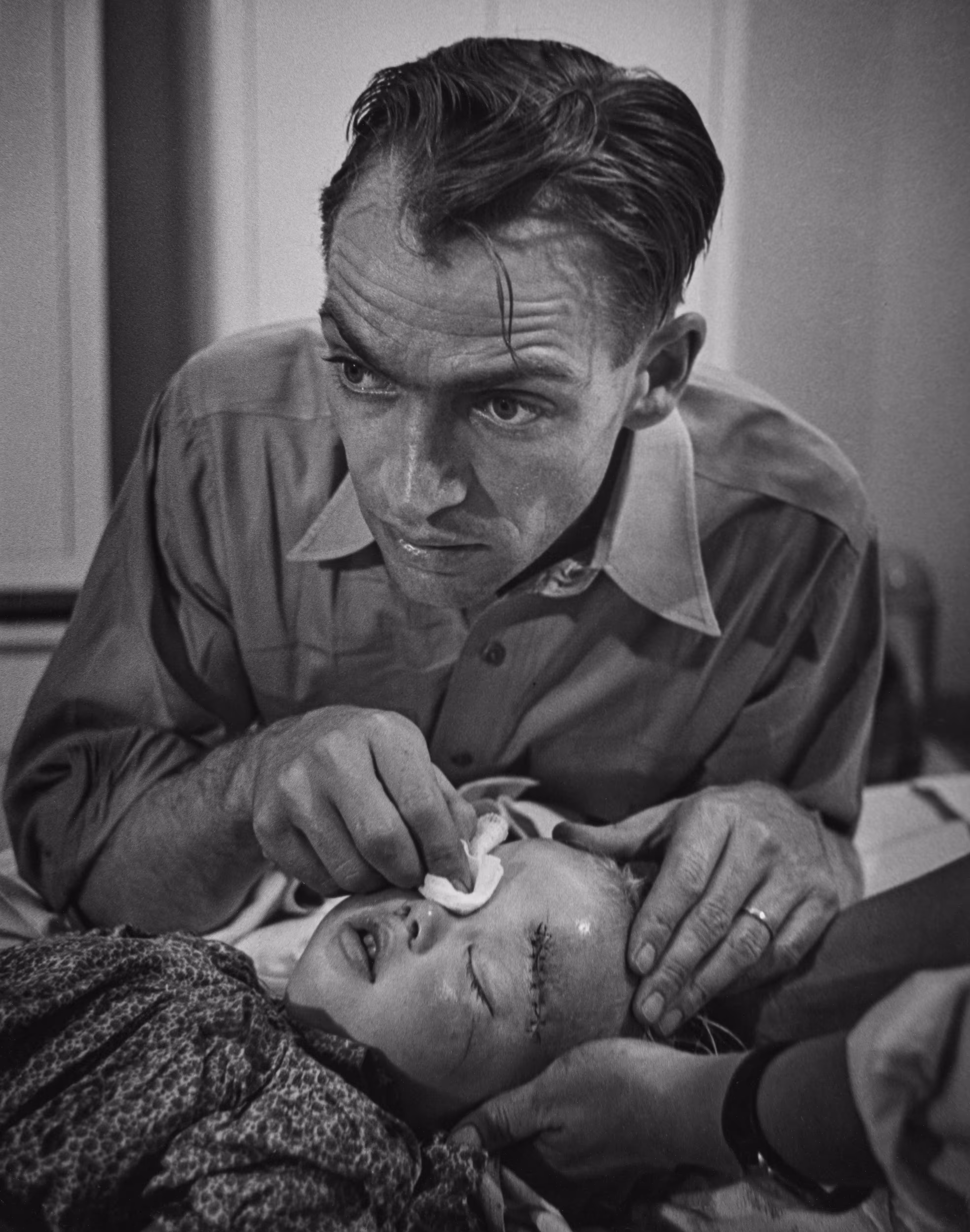 Country Doctor - Dr. Ernest Ceriani Providing Emergency Treatment for Little Girl Kicked by Horse
