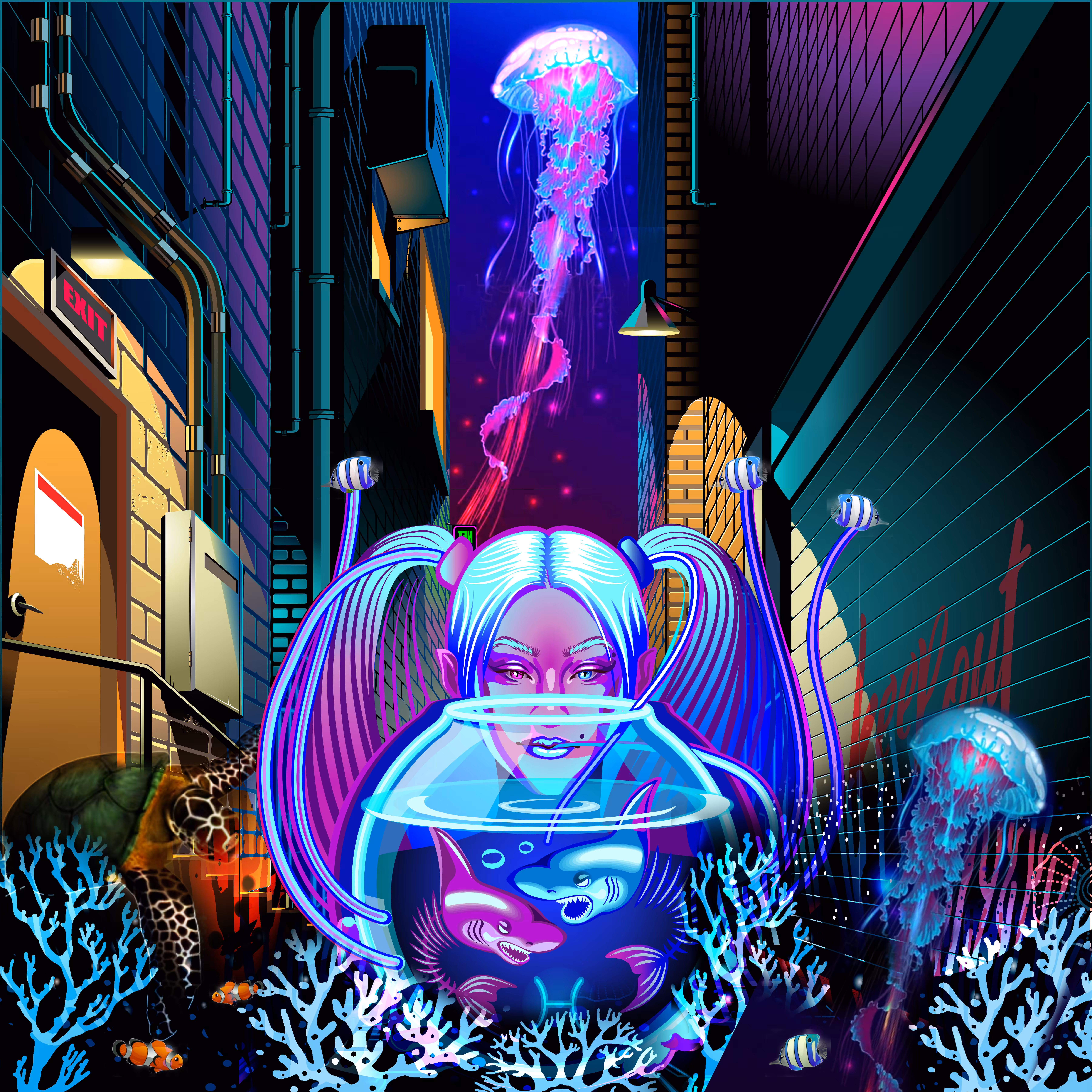 Cyber Punk Fish Bowl