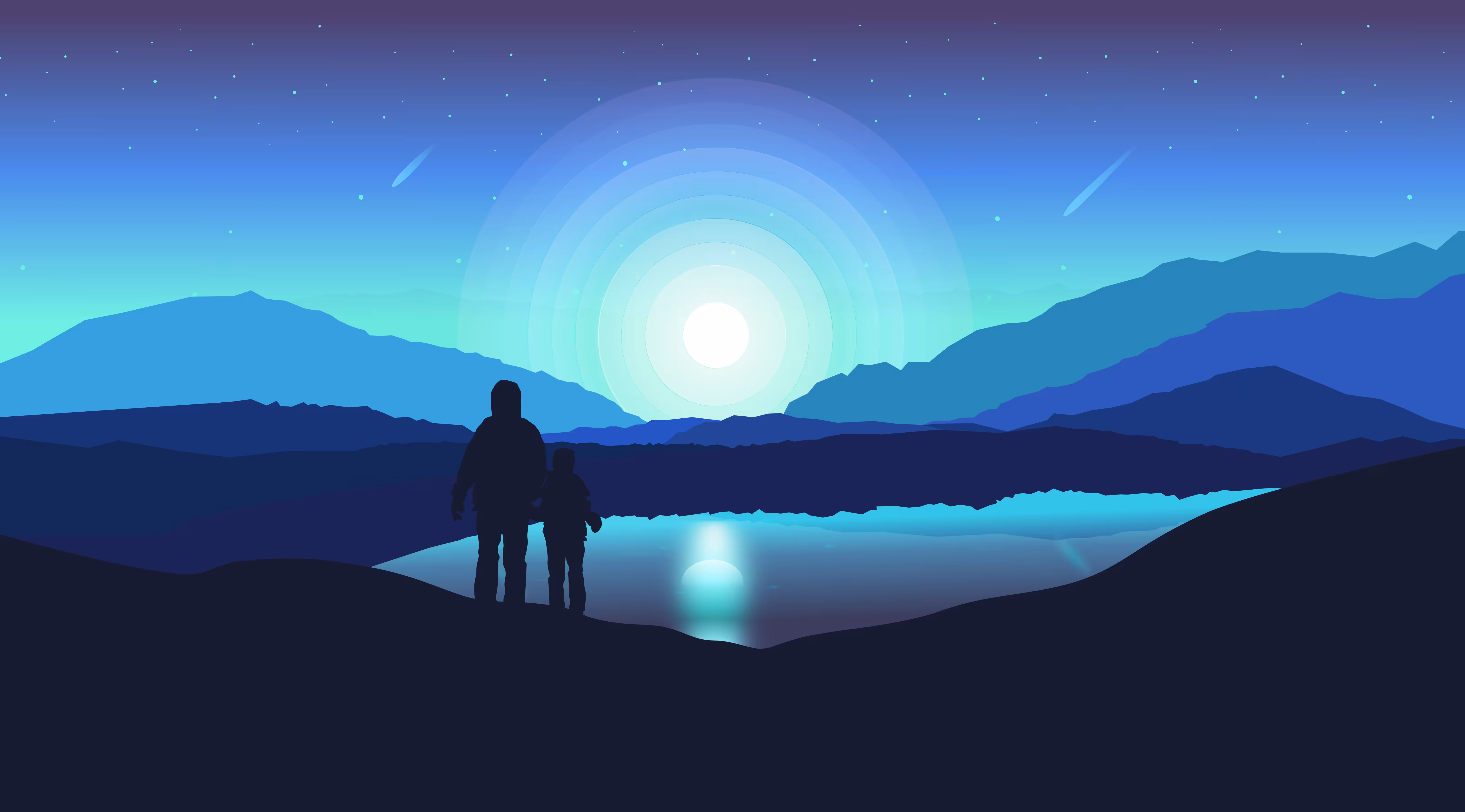 Landscape father & child